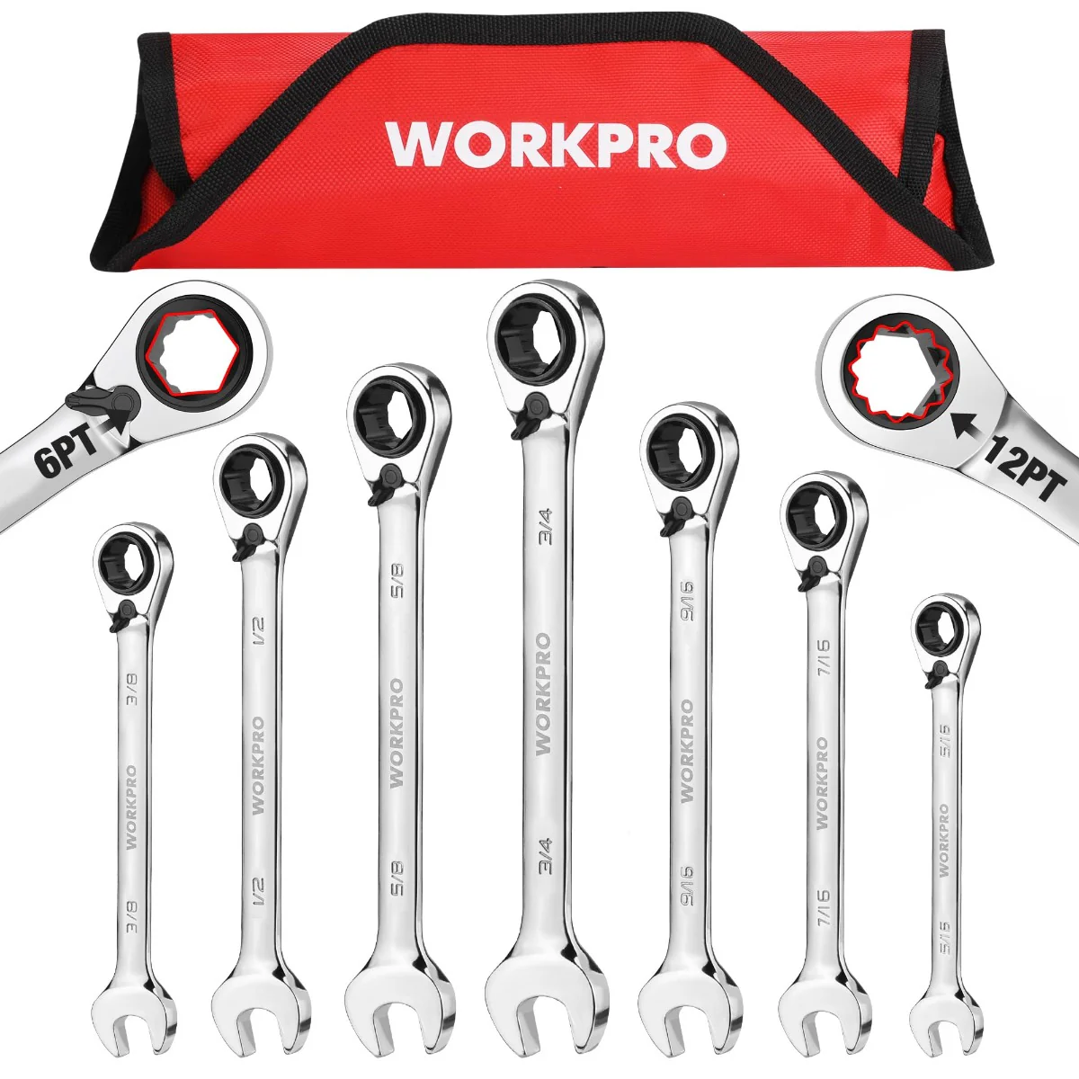 WORKPRO 7-Piece 3-in-1 Reversible Ratchet Wrench Set - Image 10