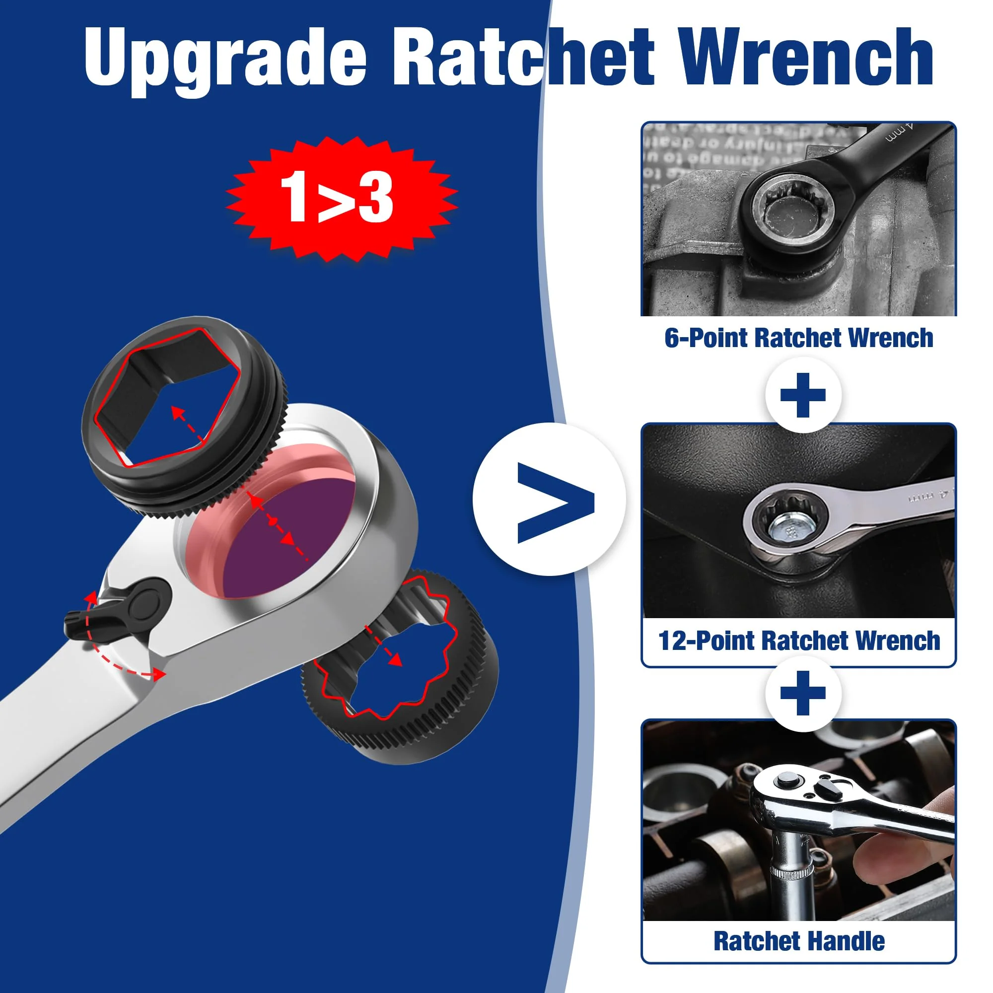 WORKPRO 7-Piece 3-in-1 Reversible Ratchet Wrench Set - Image 12