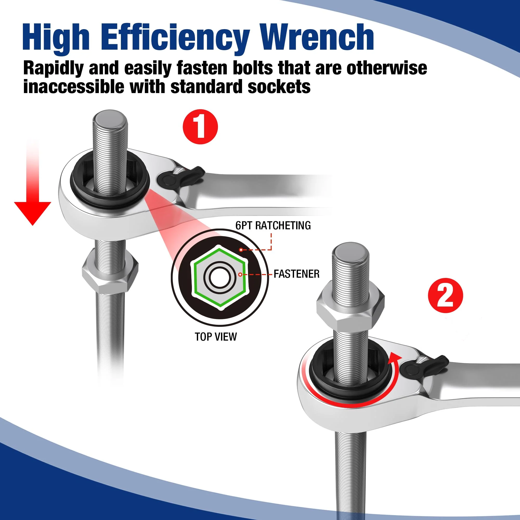 WORKPRO 7-Piece 3-in-1 Reversible Ratchet Wrench Set - Image 15