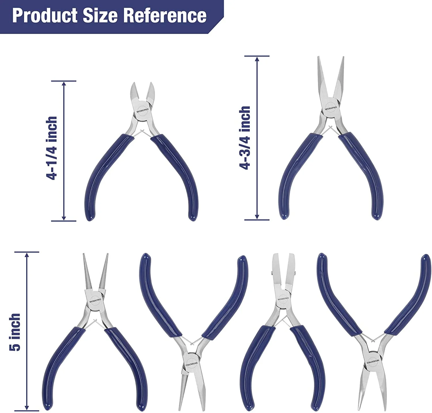 WORKPRO 7 Pcs Jewelry Pliers Set for Jewelry Making Tools with Easy Carrying Pouch - Image 2