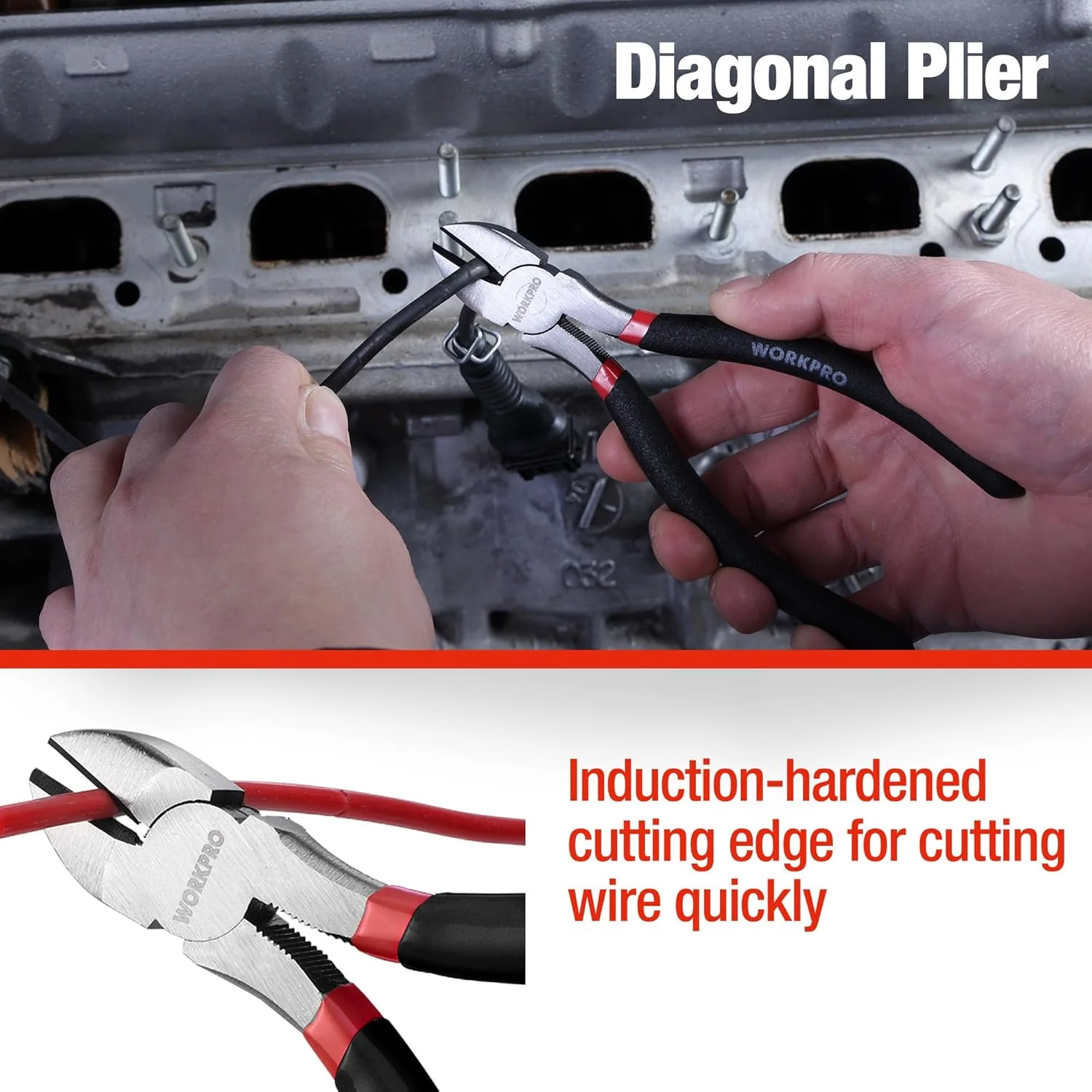 WORKPRO 7-piece Pliers Set, Black | Groove Joint Piler, Long Nose Piler, Slip Joint Piler, Linesman Piler, Diagonal Pliers for DIY & Home Use - Image 7