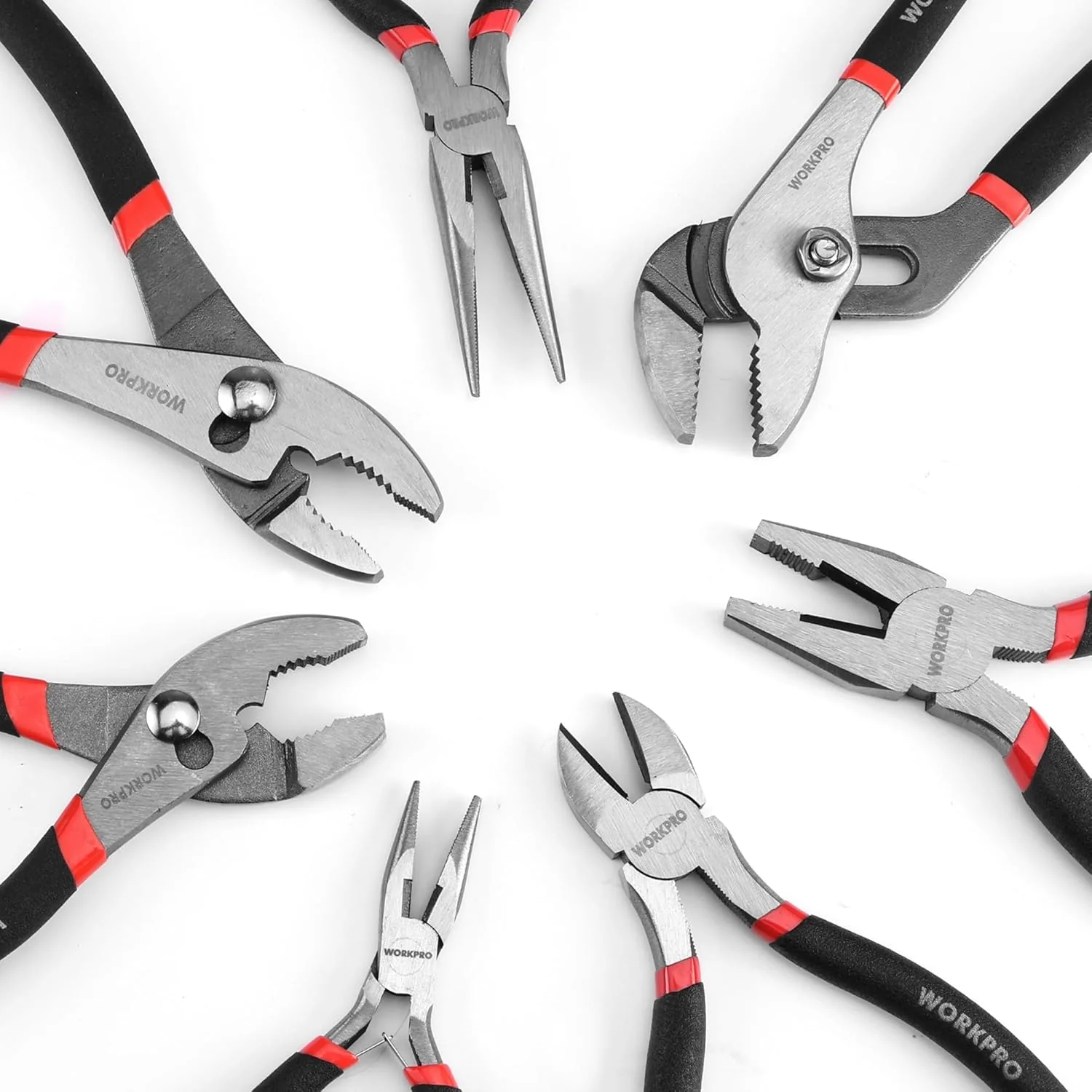 WORKPRO 7-piece Pliers Set, Black | Groove Joint Piler, Long Nose Piler, Slip Joint Piler, Linesman Piler, Diagonal Pliers for DIY & Home Use - Image 8