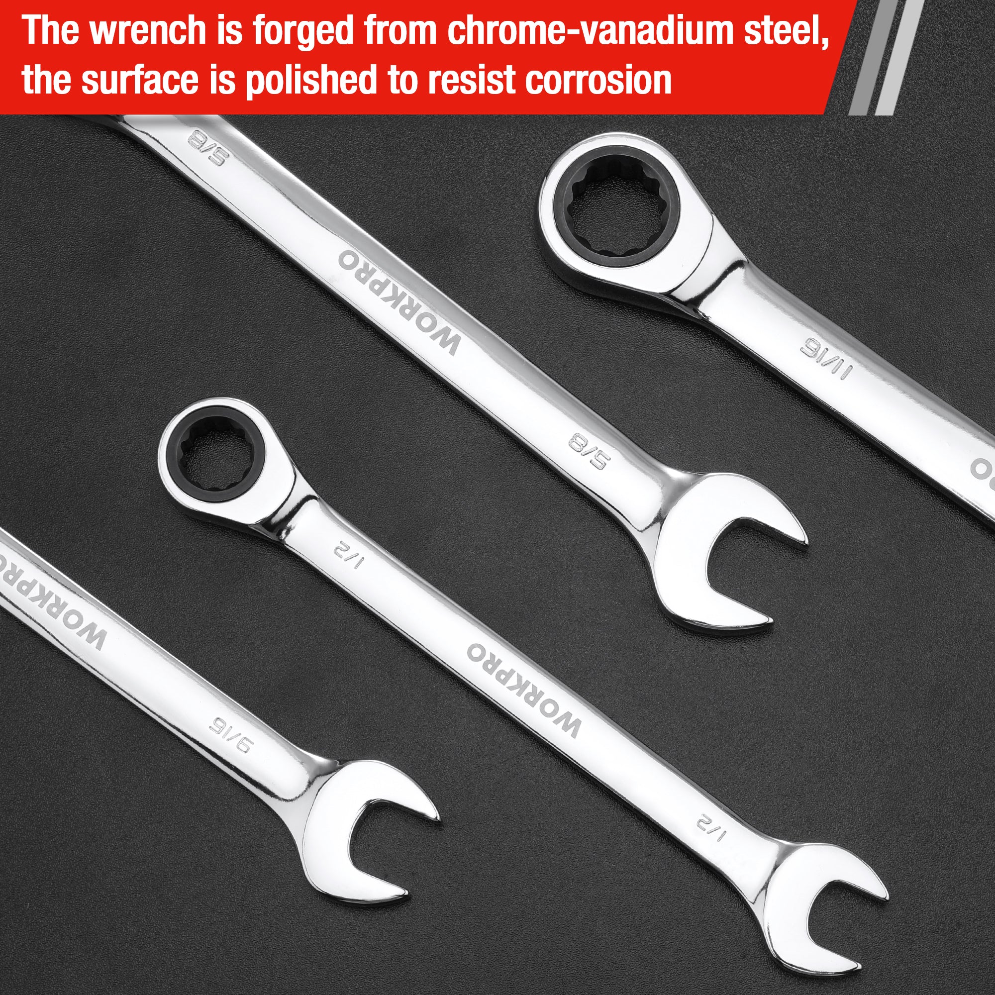 WORKPRO 7-Piece Ratcheting Combination Wrench Set - Image 12