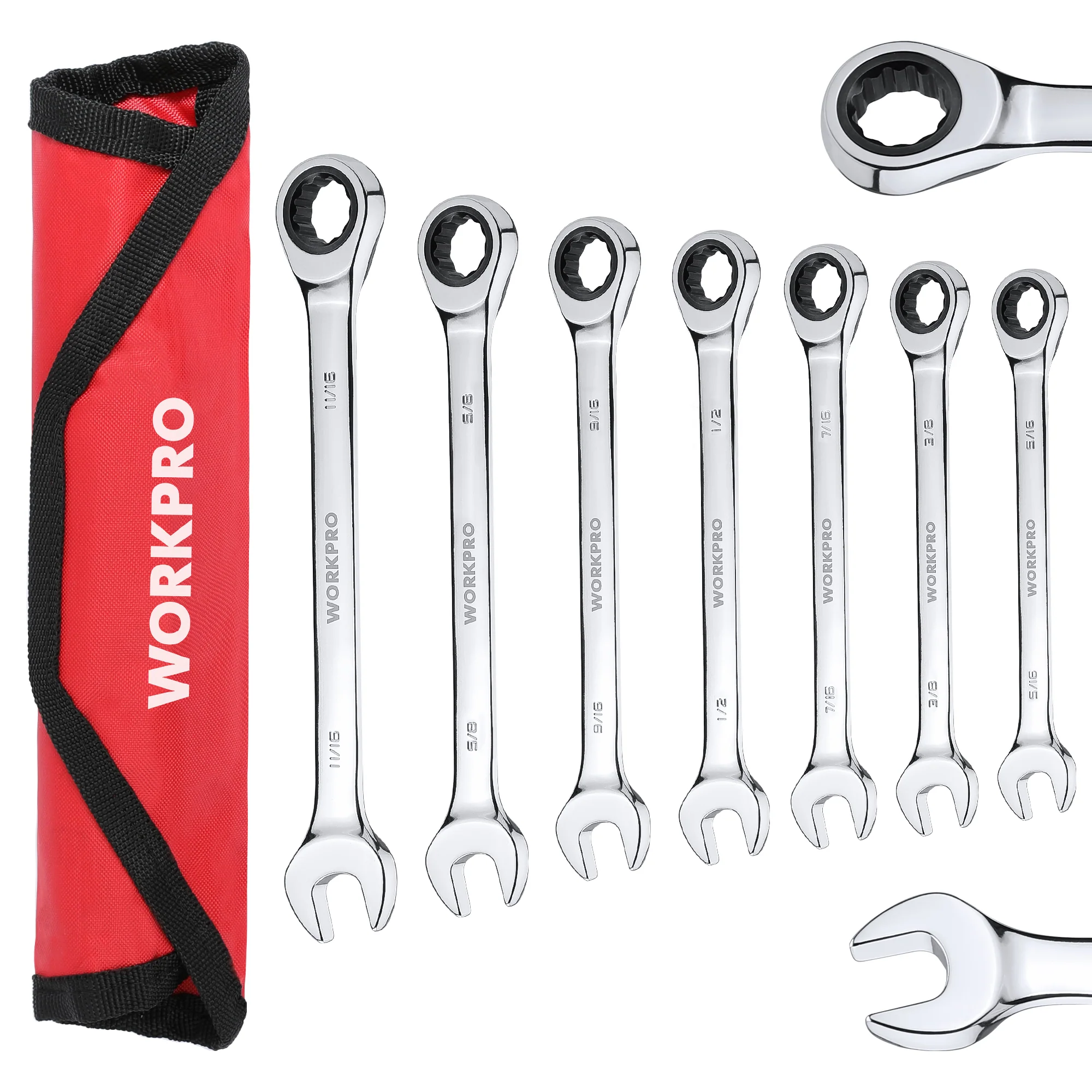 WORKPRO 7-Piece Ratcheting Combination Wrench Set - Image 7