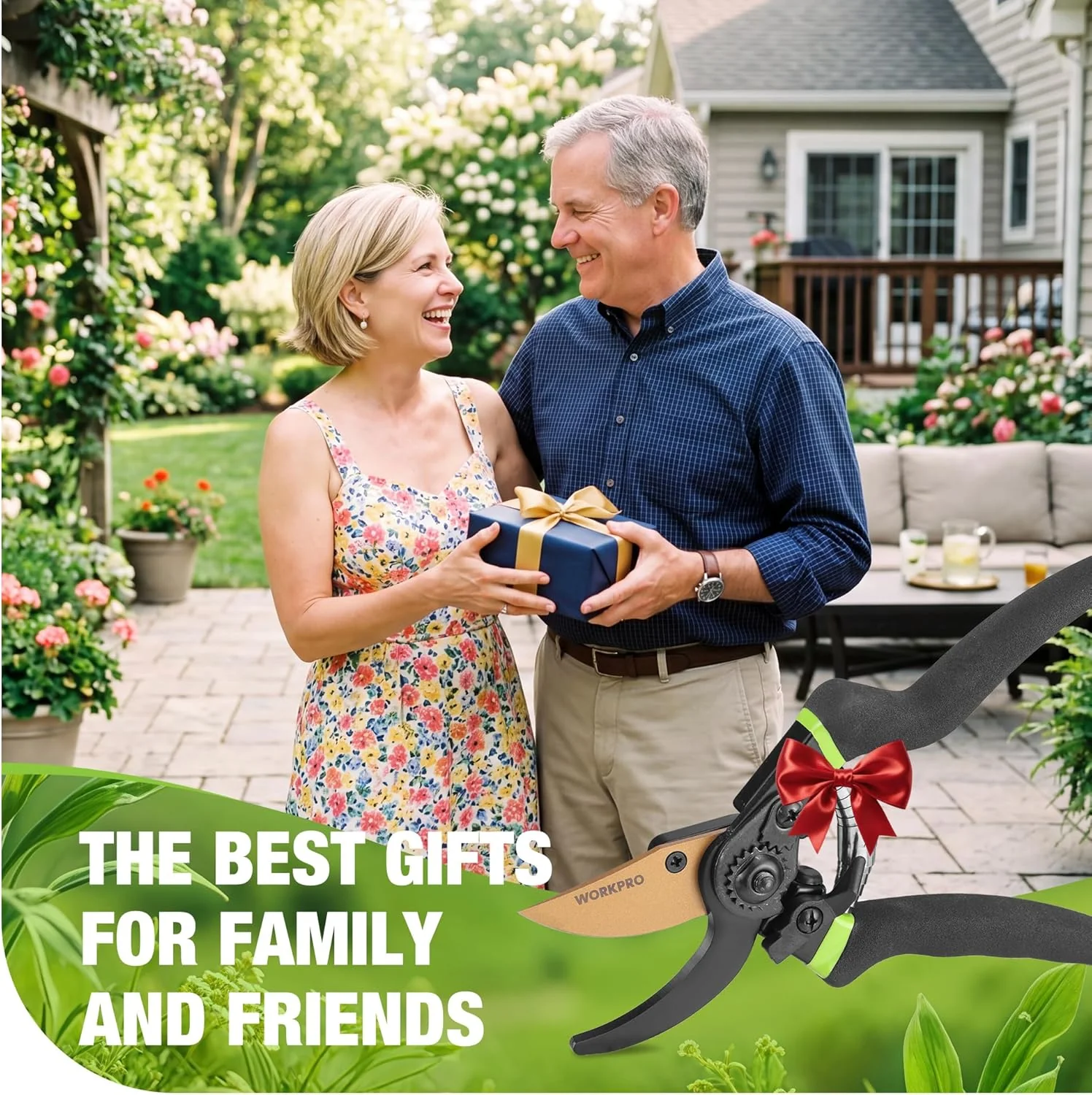 WORKPRO 8.5" Bypass Pruning Shears, Die-cast Aluminum Handle, Garden Shears with Sharp SK5 Blade, Garden Clippers, Hand Pruner for Branches, Flowers, Fruits, Plants, Effortlessly Prunes 3/4" Branches - Image 9