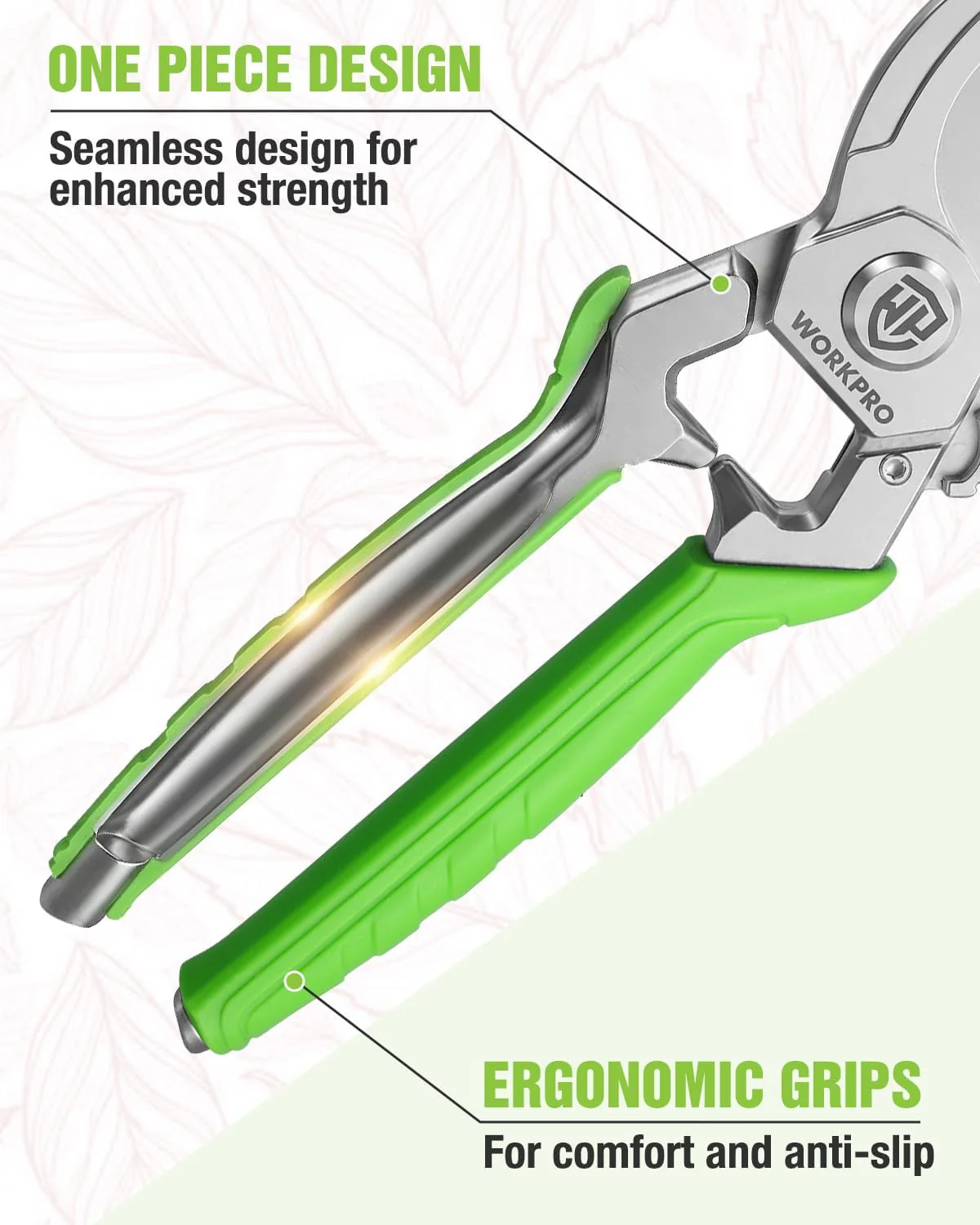 WORKPRO 8.5" Bypass Pruning Shears, Professional Forged Garden Shears | Forged Stainless Steel Blades, 3/4" Cut Capacity, Spring-Loaded, Safety Lock, Hand Pruner for Trimming, Bonsai, Flowers - Image 6