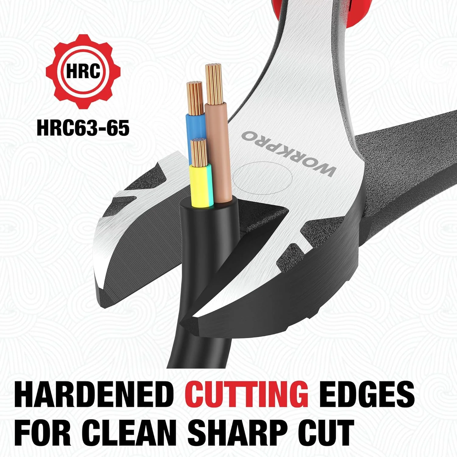 WORKPRO 8 Inch High Leverage Diagonal Pliers, CRV Steel & Anti-Slip Handle | Heavy Duty Wire Cutters / Diagonal Cutters for Cutting Copper, Brass, Iron, Aluminum & Steel Wires - Image 5