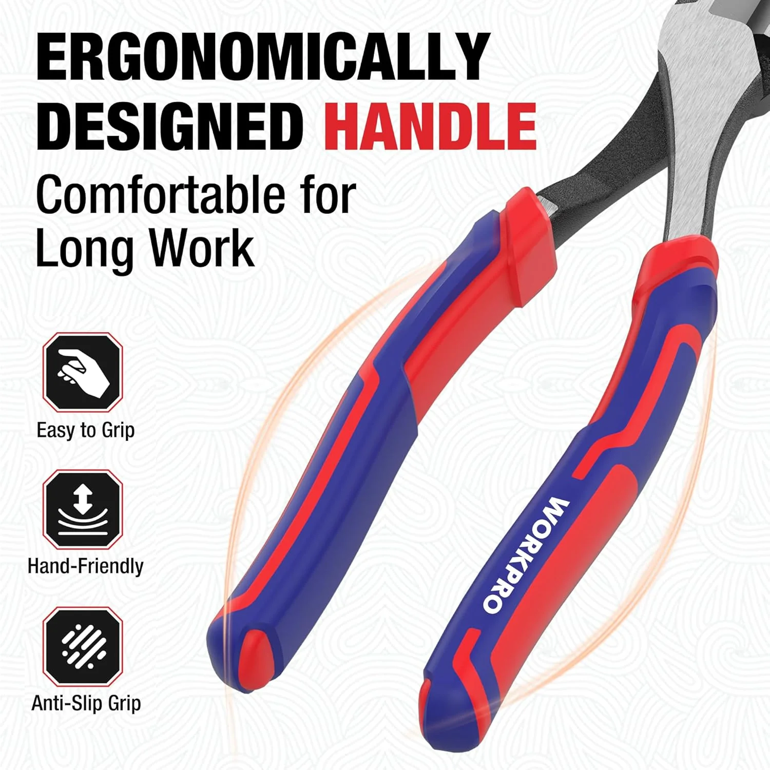 WORKPRO 8 Inch High Leverage Diagonal Pliers, CRV Steel & Anti-Slip Handle | Heavy Duty Wire Cutters / Diagonal Cutters for Cutting Copper, Brass, Iron, Aluminum & Steel Wires - Image 6