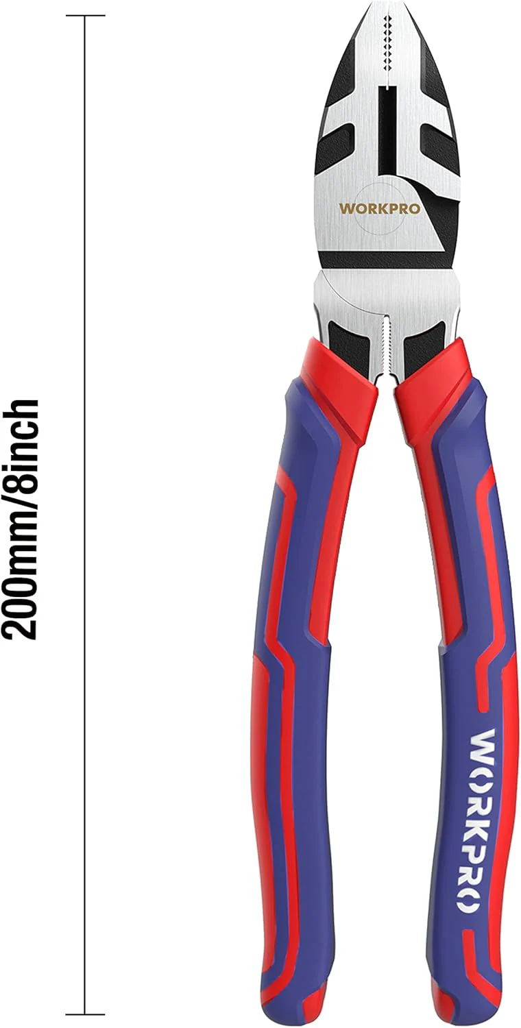 WORKPRO 8-Inch Linesman Pliers in CRV Steel for Twisting and Cutting Wires, Clamping Screws - Image 2