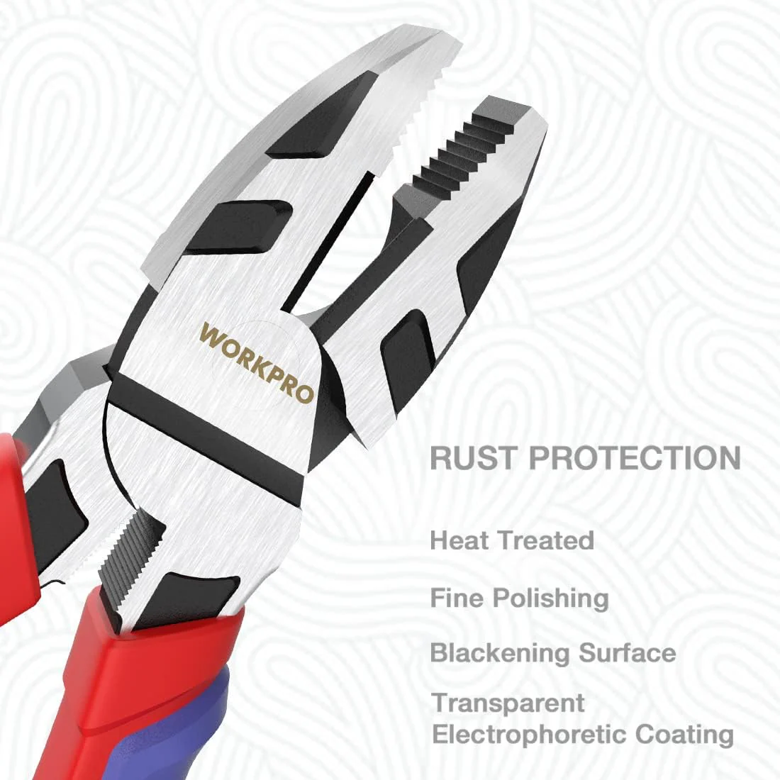 WORKPRO 8-Inch Linesman Pliers in CRV Steel for Twisting and Cutting Wires, Clamping Screws - Image 3