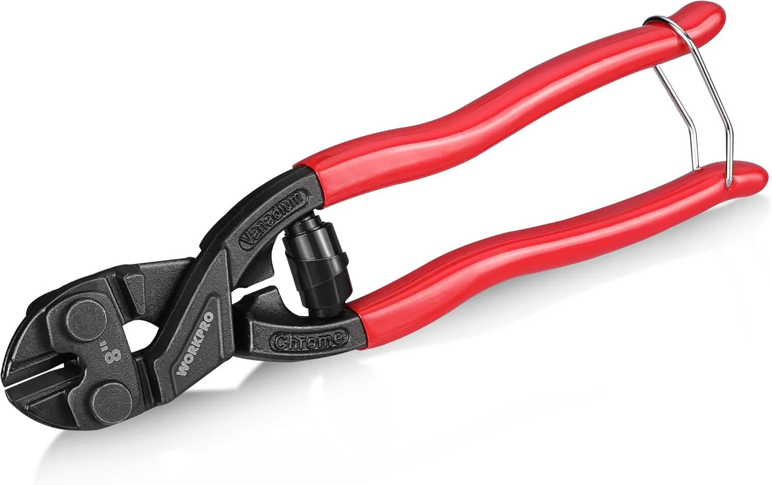 WORKPRO 8-inch Mini Bolt Cutter with Recess and Spring | Compact Bolt Cutters with Comfortable Soft Grip, Security Lock,CR-V Steel Blade for Wire, Cables, Chains, Small Screws - Image 8