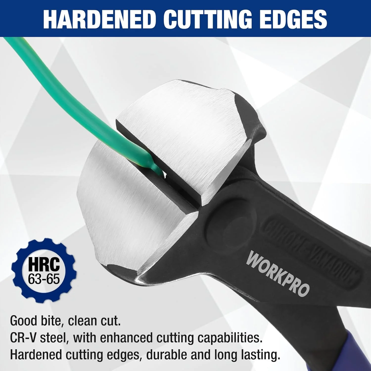 WORKPRO 8 Inch Nail Puller, End Cutting Pliers - Black Finish Chrome Vanadium Steel, High Leverage End Cutting Nipper, Carpenters Pincers, End Snips for Pulling Nails or Cutting Wires - Image 2