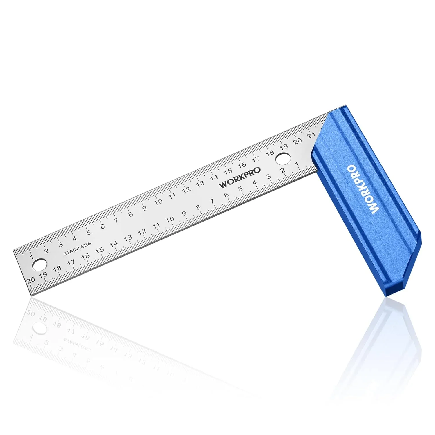 WORKPRO 8-Inch Try Square, Woodworking Square with Aluminum Handle | Precision Carpenter Square with Stainless Steel Blade for Measuring, Marking and Woodworking Projects