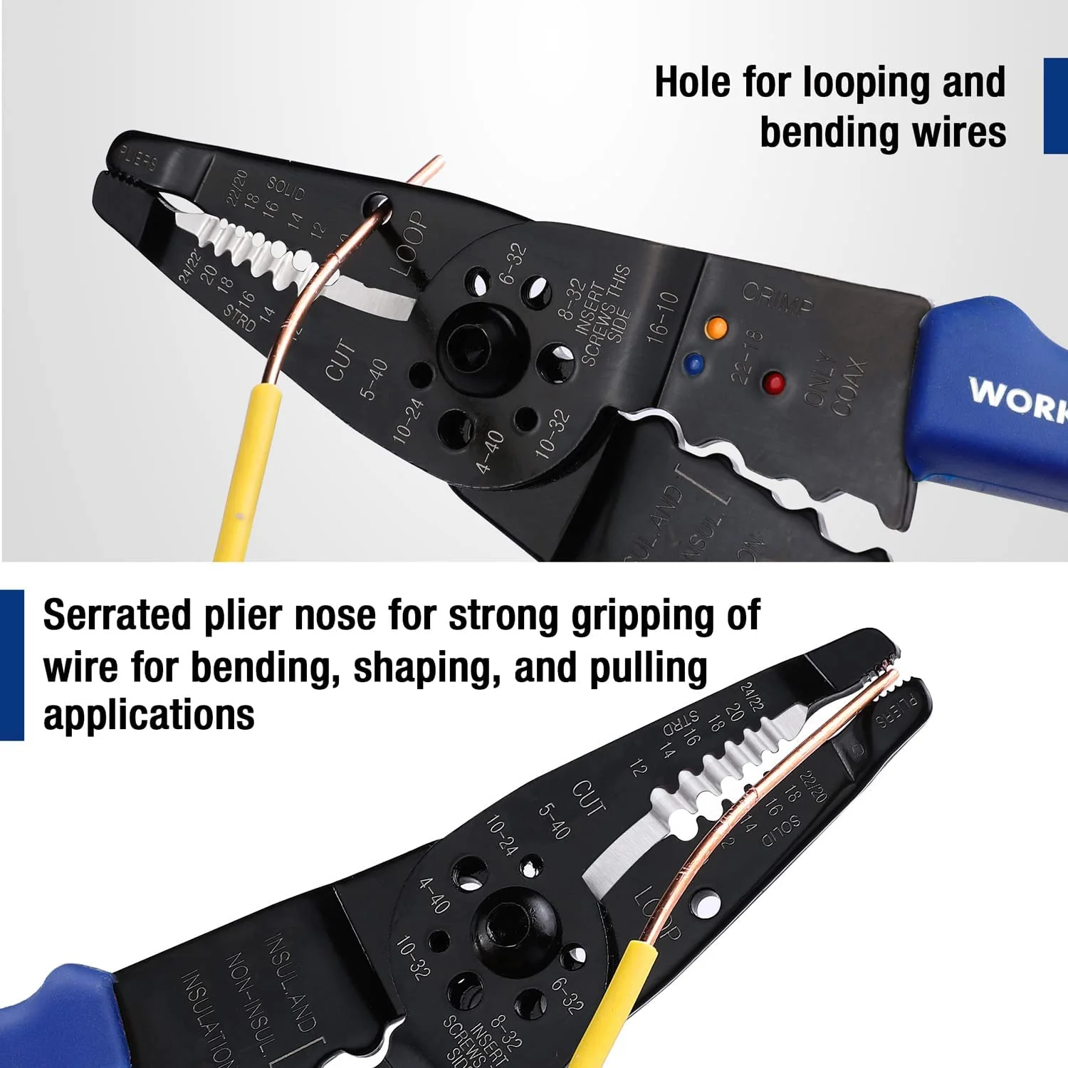 WORKPRO 8-Inch Wire Stripper, Multi-Tool Wire Cutter for Stripping, Cutting and Crimping - Image 5