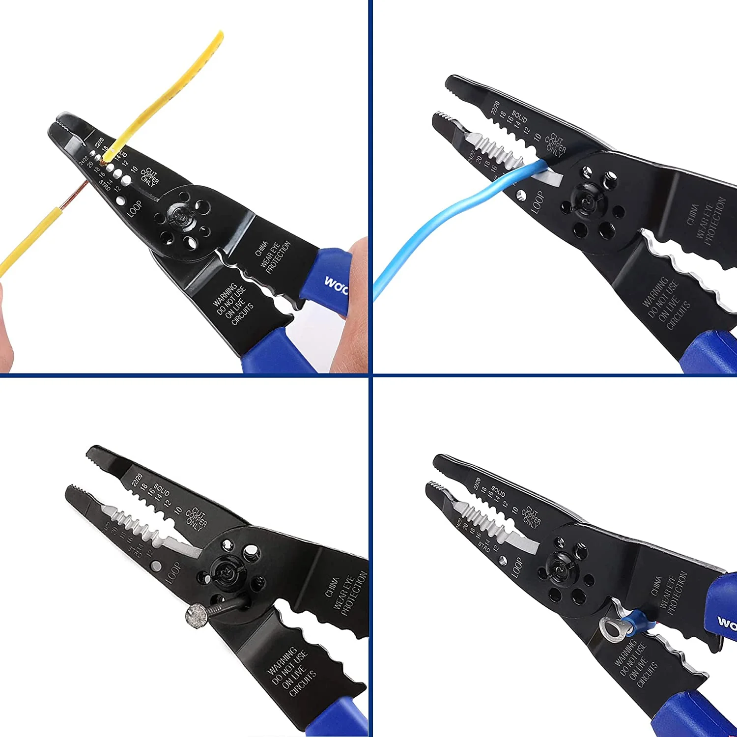 WORKPRO 8-Inch Wire Stripper, Multi-Tool Wire Cutter for Stripping, Cutting and Crimping - Image 6