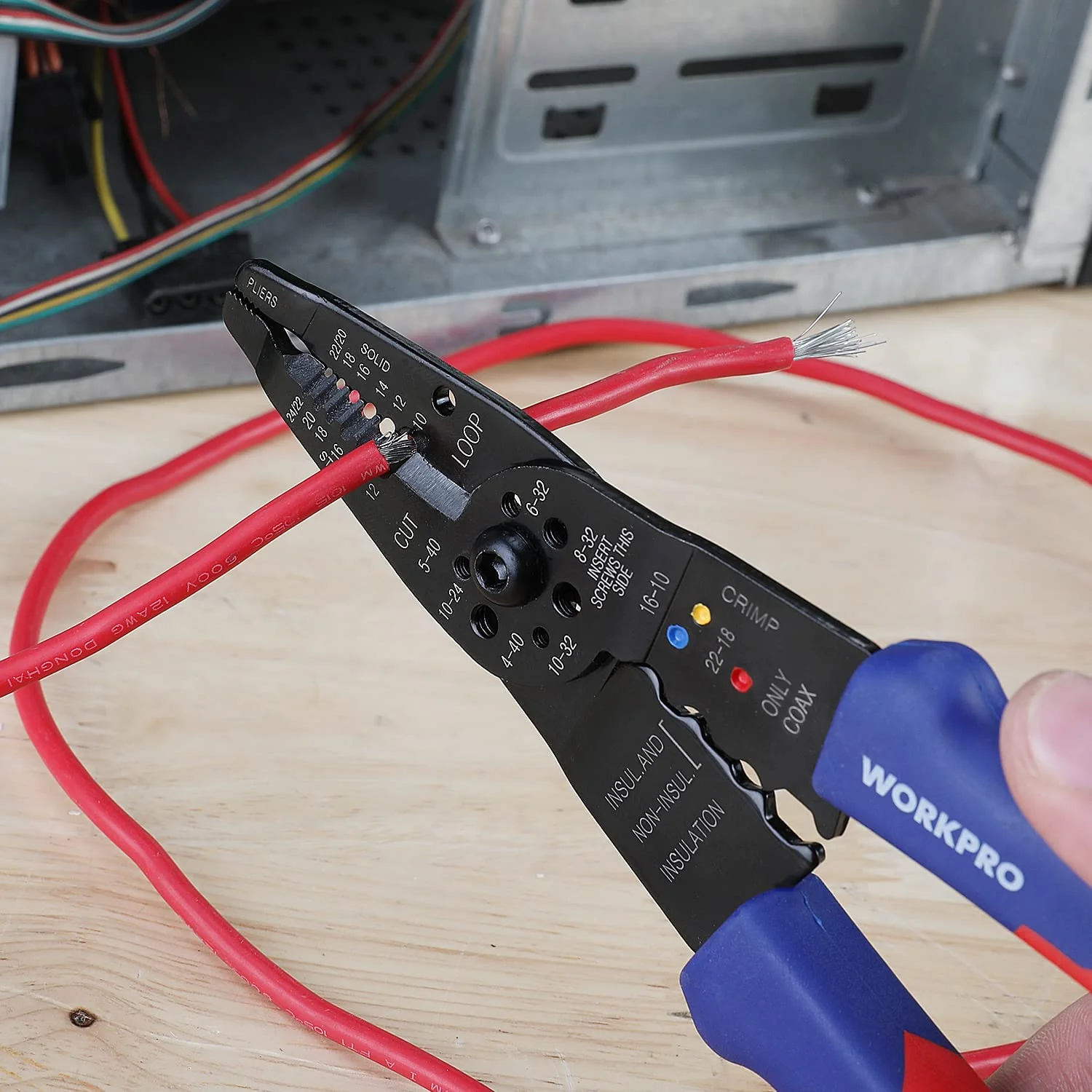 WORKPRO 8-Inch Wire Stripper, Multi-Tool Wire Cutter for Stripping, Cutting and Crimping - Image 9