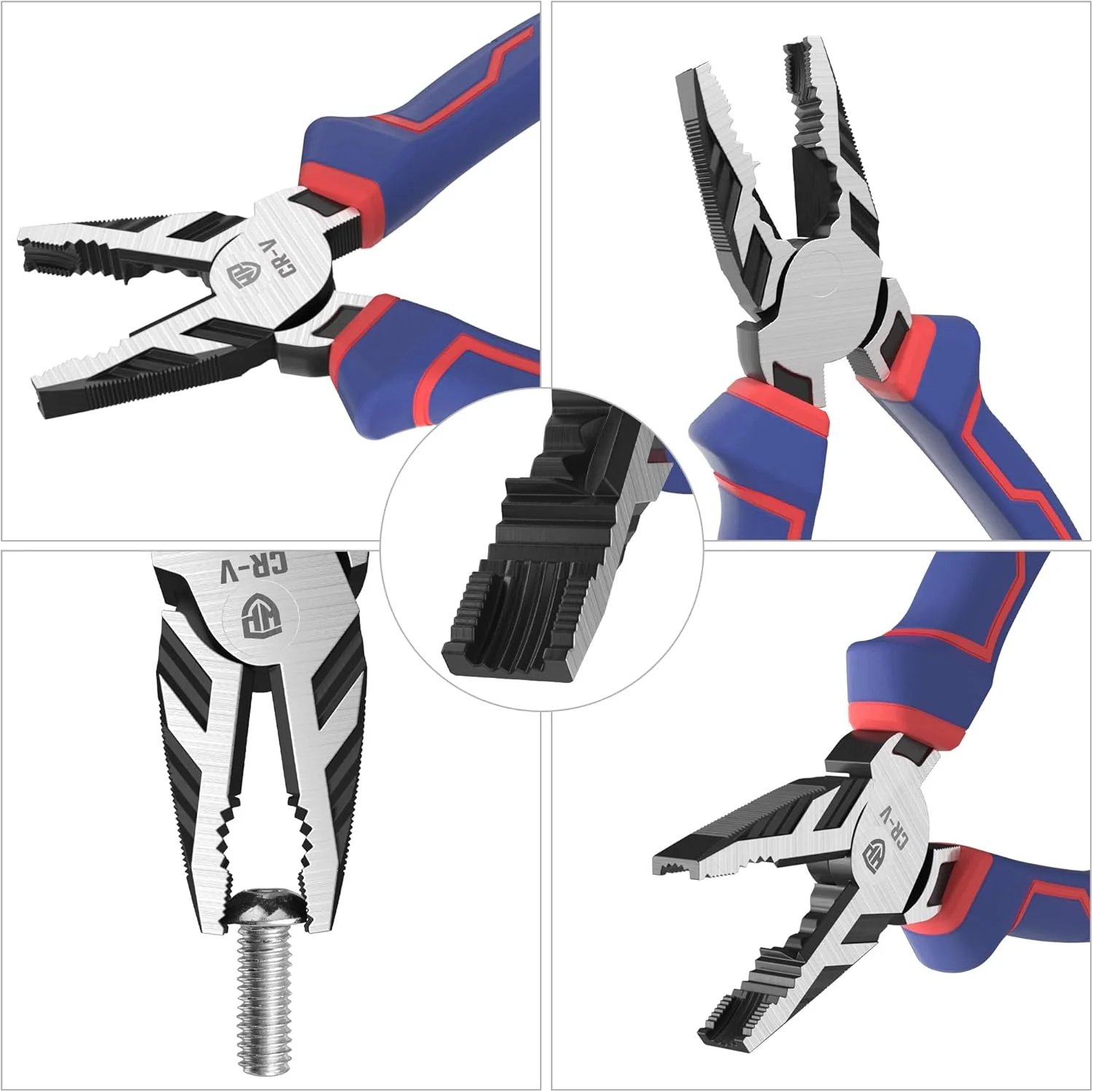 WORKPRO 8" Linesman PRO Screw Extractor Pliers(Combination Pliers) with Unique Non-slip Jaws, Stripped Screw Remover Tool, Lineman Plier for Quickly Removal of Damaged or Rusted Fasteners - Image 8