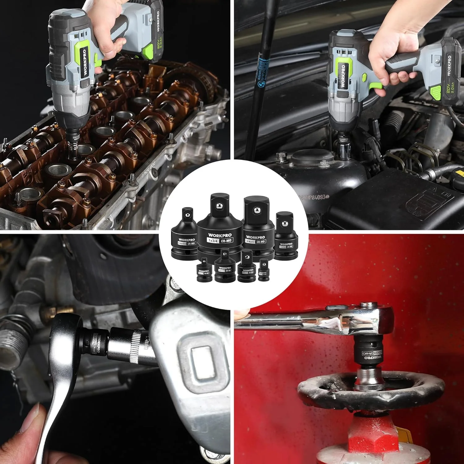 WORKPRO 8-PC Impact Socket Adapter Set with Case, CR-MO Steel | 1/4",3/8",1/2",3/4",1" Drive Adapters, Impact Wrench Conversion Kit, Automotive & Mechanical Repair, Impact Grade - Image 7