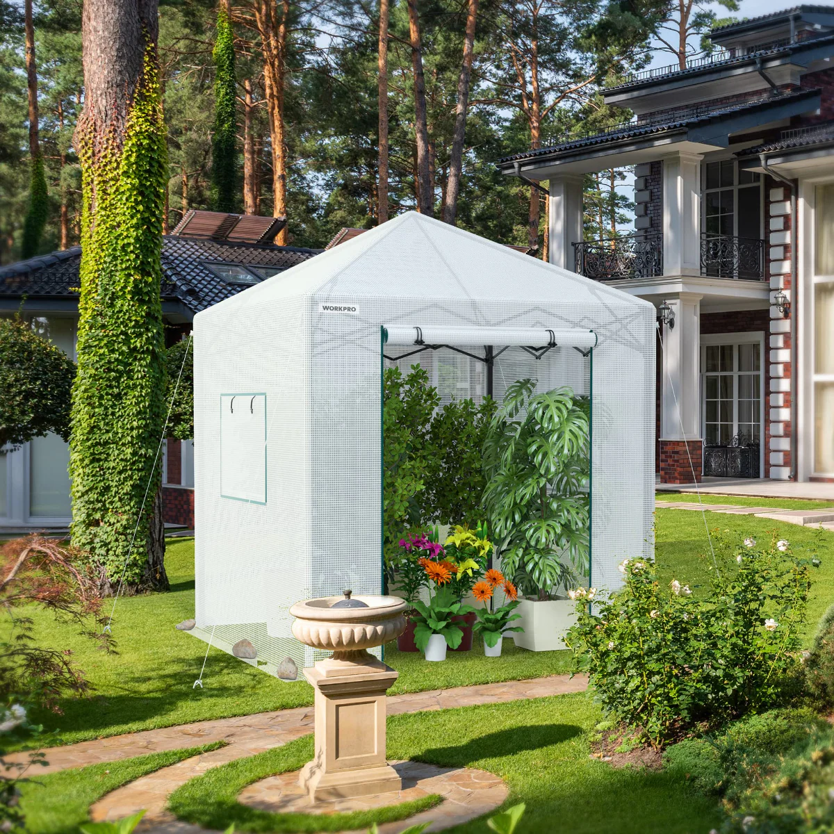 WORKPRO 8'x 8' Portable Walk-in Greenhouse - Image 7