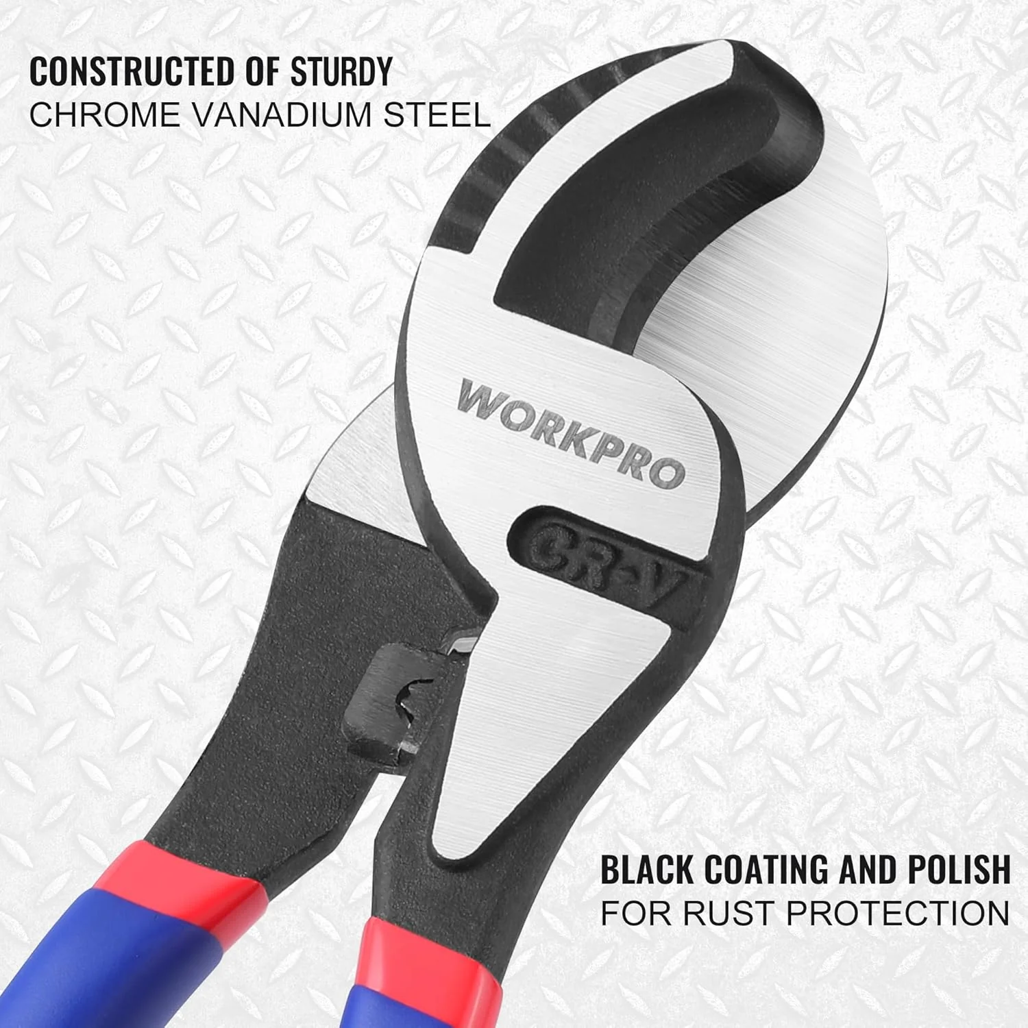 WORKPRO 9-1/4 inch High Leverage Cable Cutter, Heavy Duty CR-V Wire Cutter | Cuts 4/0 Aluminum, 2/0 Soft Copper & 100-Pair 24 AWG Communications Cable - Image 4