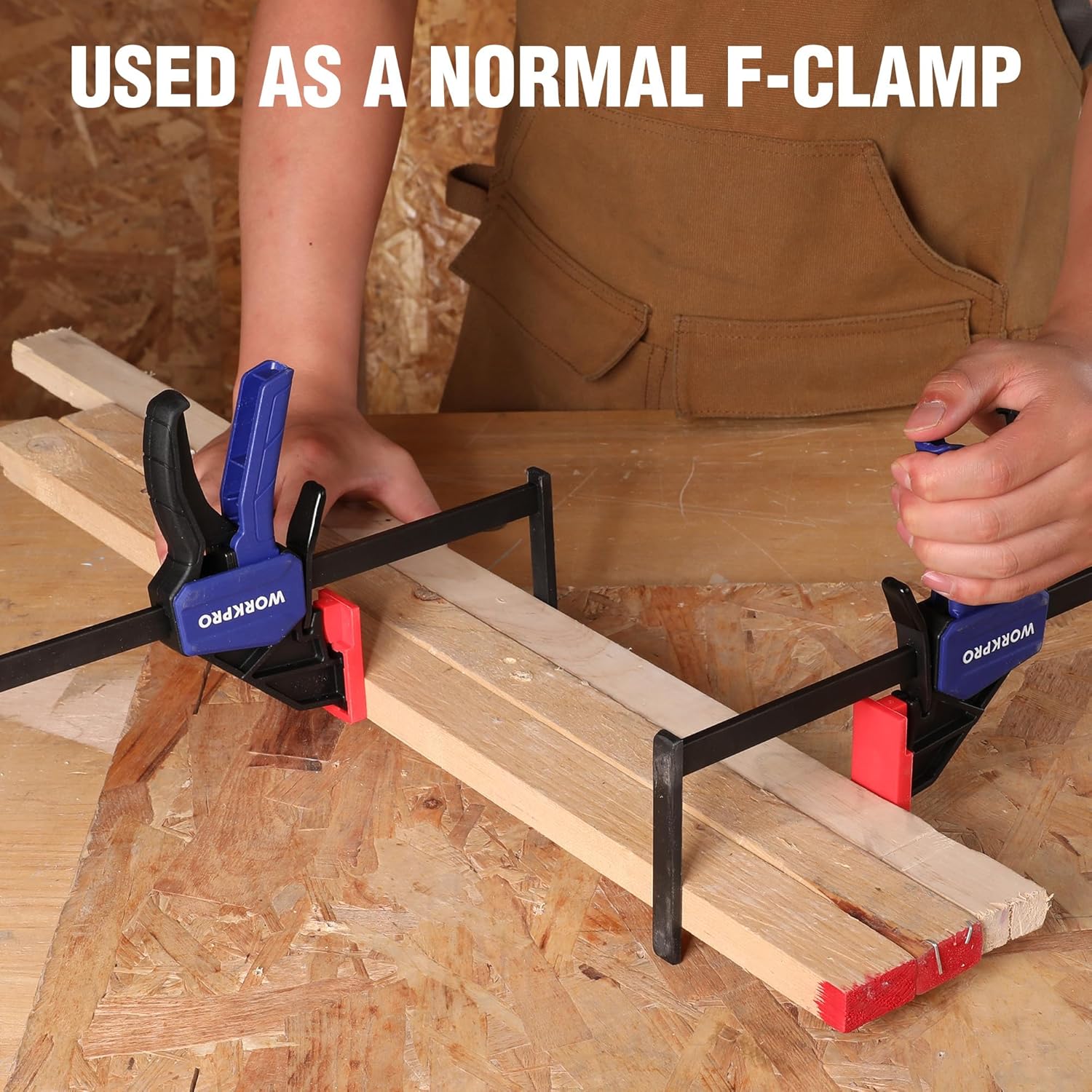 WORKPRO 9" Track Saw Clamps, Quick Release Clamp for Woodworking, Circular Saw Guide Rail System, 150lbs Load Limit x 2-1/2" Throat Depth, 2PC - Image 6
