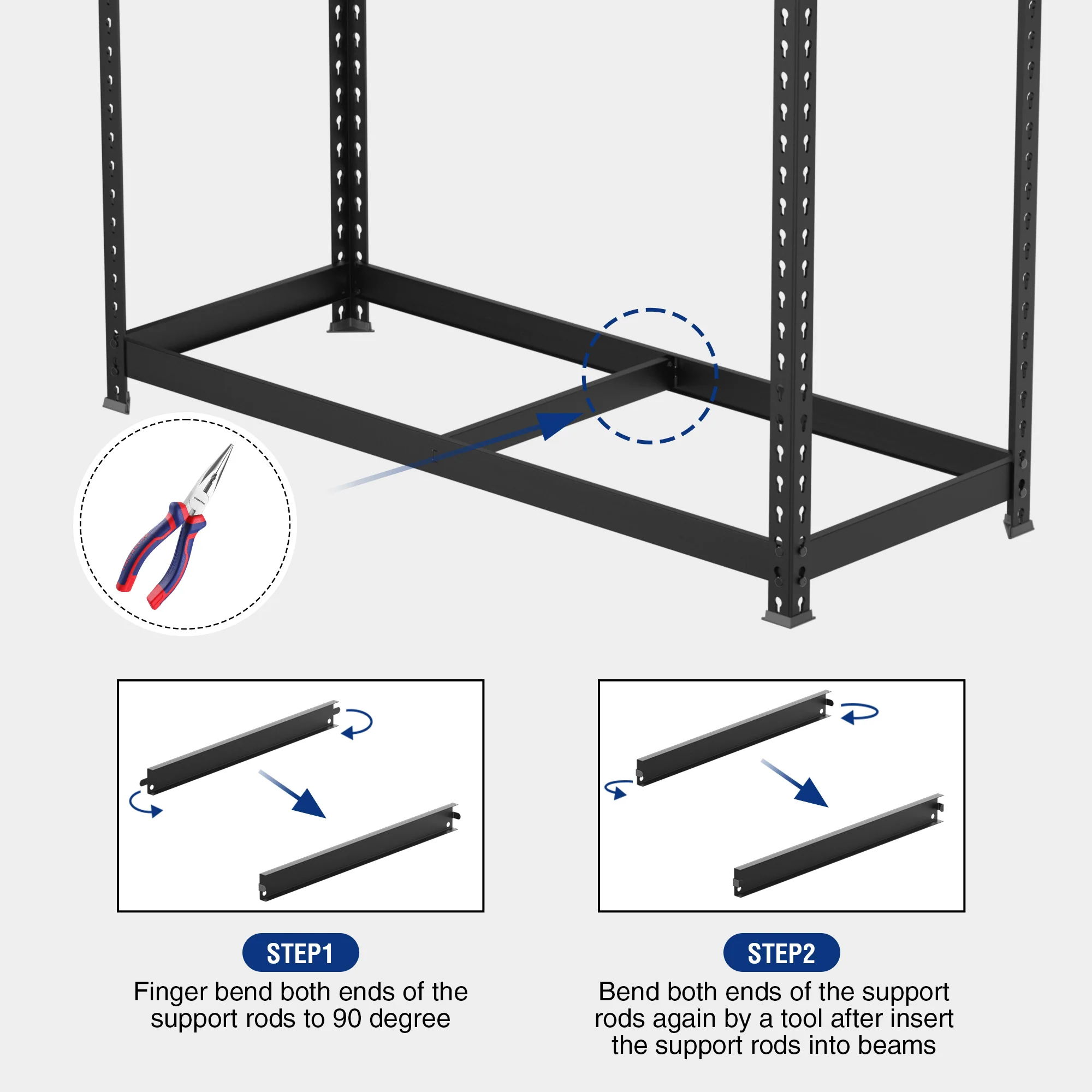 WORKPRO Adjustable 5-Tier Steel Shelving Unit, 35-3/10”W x 17-1/2”D x 72”H, Heavy Duty Shelf with MDF Board, 1650 lbs Load Capacity (Total) - Image 6