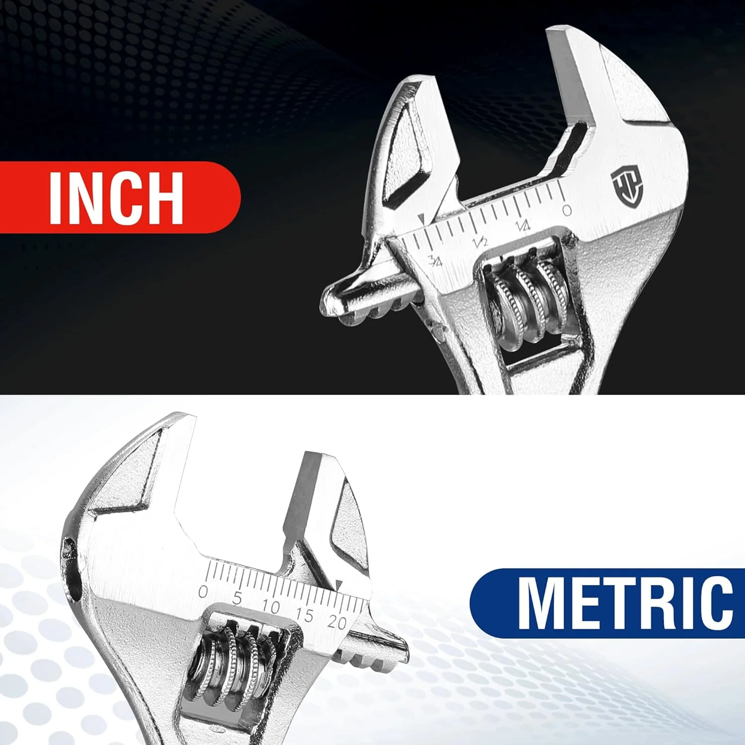 WORKPRO Adjustable Wrench, 4-inch Heavy Duty Spanner with Inch/Metric Scale, Premium Cr-V Steel, Chrome Plated - Image 6