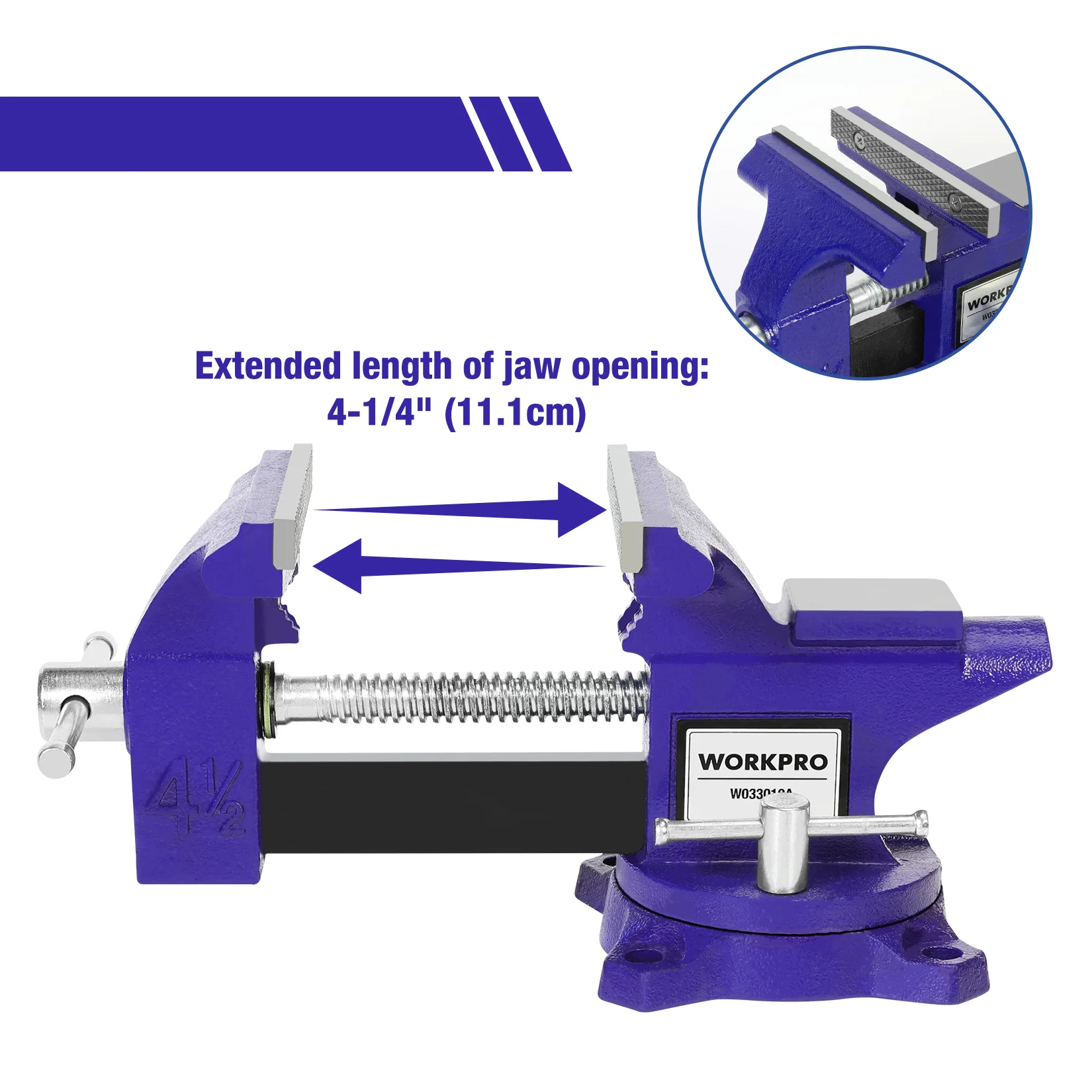 WORKPRO Bench Vise 4-1/2" Vice for Workbench - Image 3