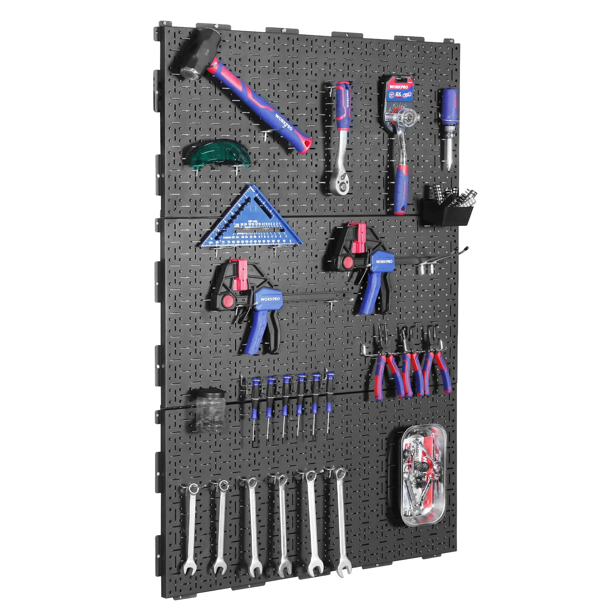 WORKPRO Black Metal Steel Panel Garage Wall Pegboard Organizer - Image 7