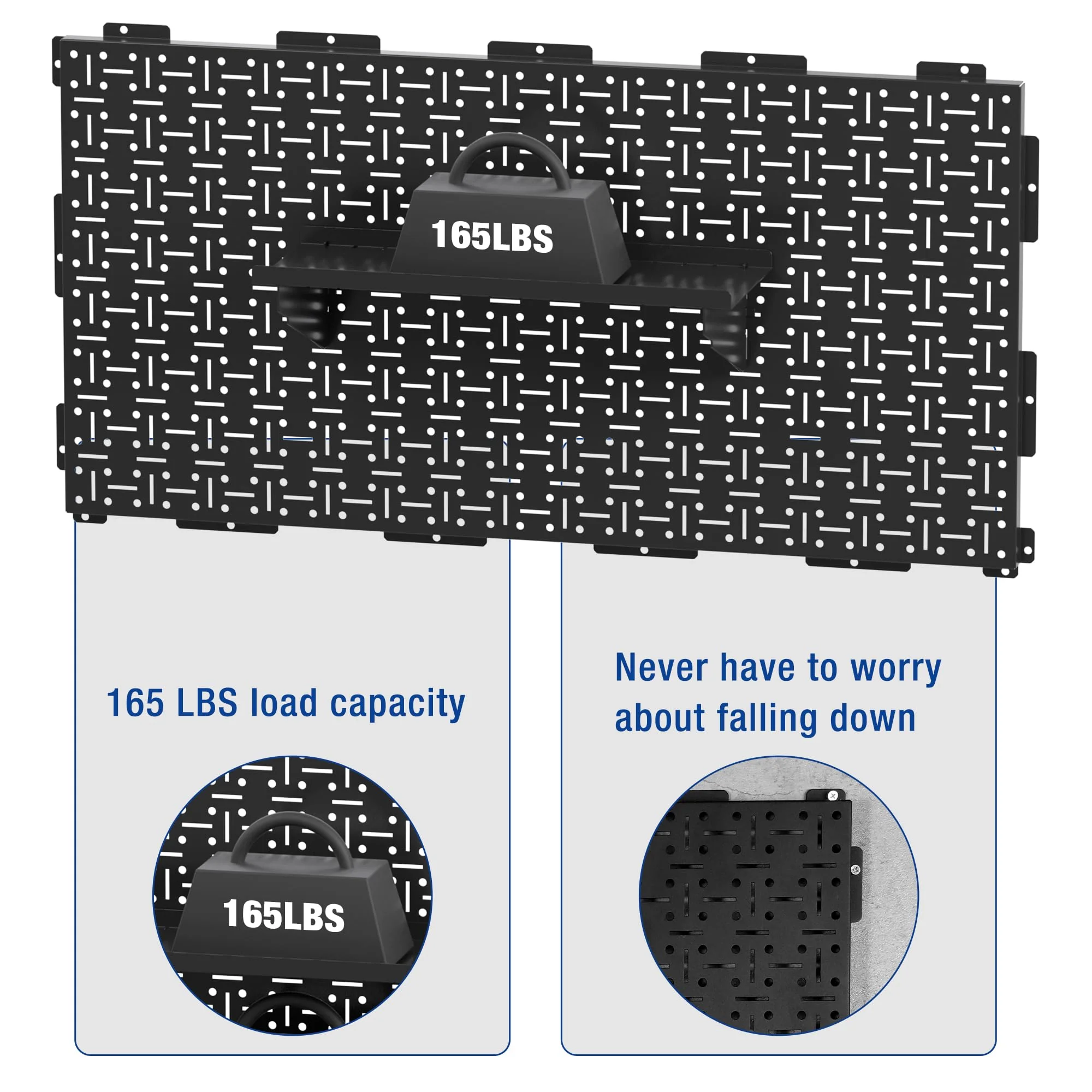 WORKPRO Black Metal Steel Panel Garage Wall Pegboard Organizer - Image 8