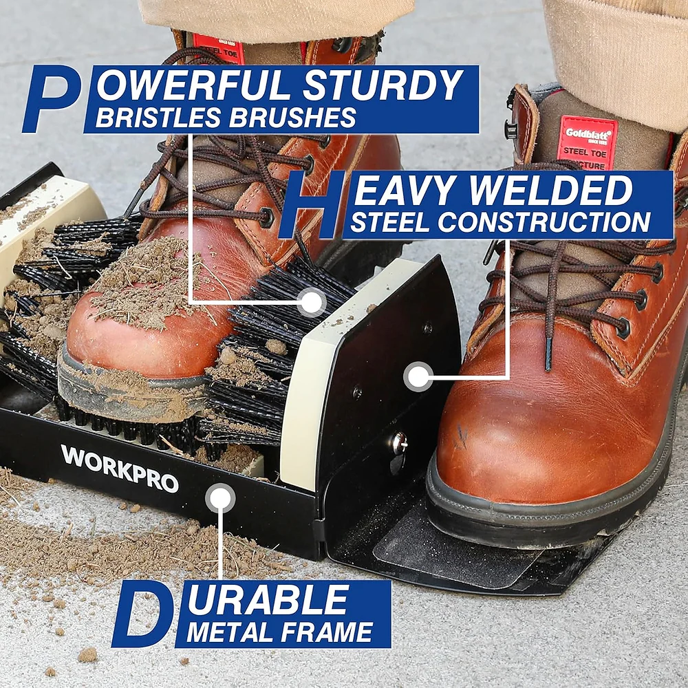 WORKPRO Boot Brush Scraper Outdoor, Shoe Cleaner Brush, Boot Scrubber with Flaps, Heavy Duty Boot Cleaning Brush - Image 6