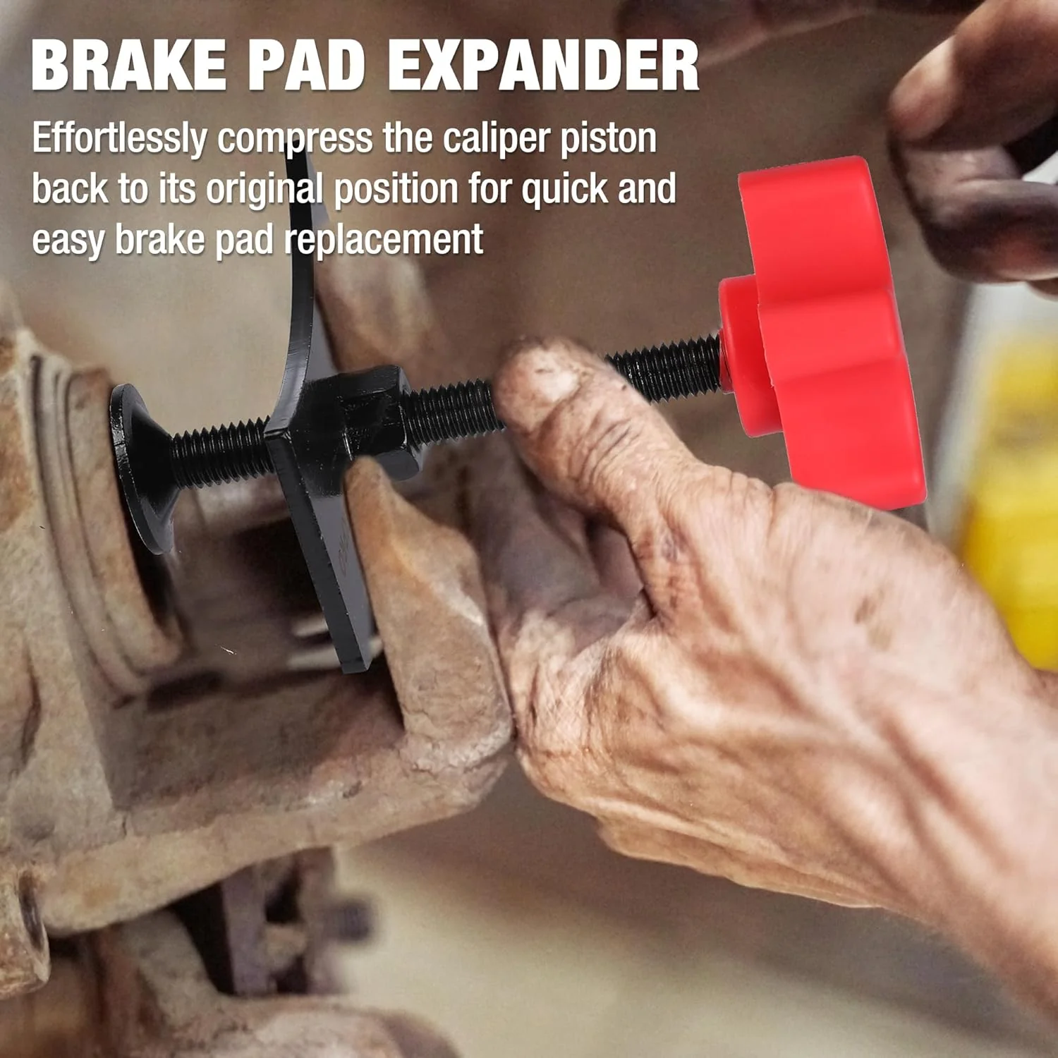 WORKPRO Brake Pad Spreader, Disc Brake Pad Spreader Tool, Brake Caliper Compressor Tool for Compressing Inner Pad, 360 Degree Swivel Joint Brake Piston Compression Tool for Cars & Light Trucks - Image 5