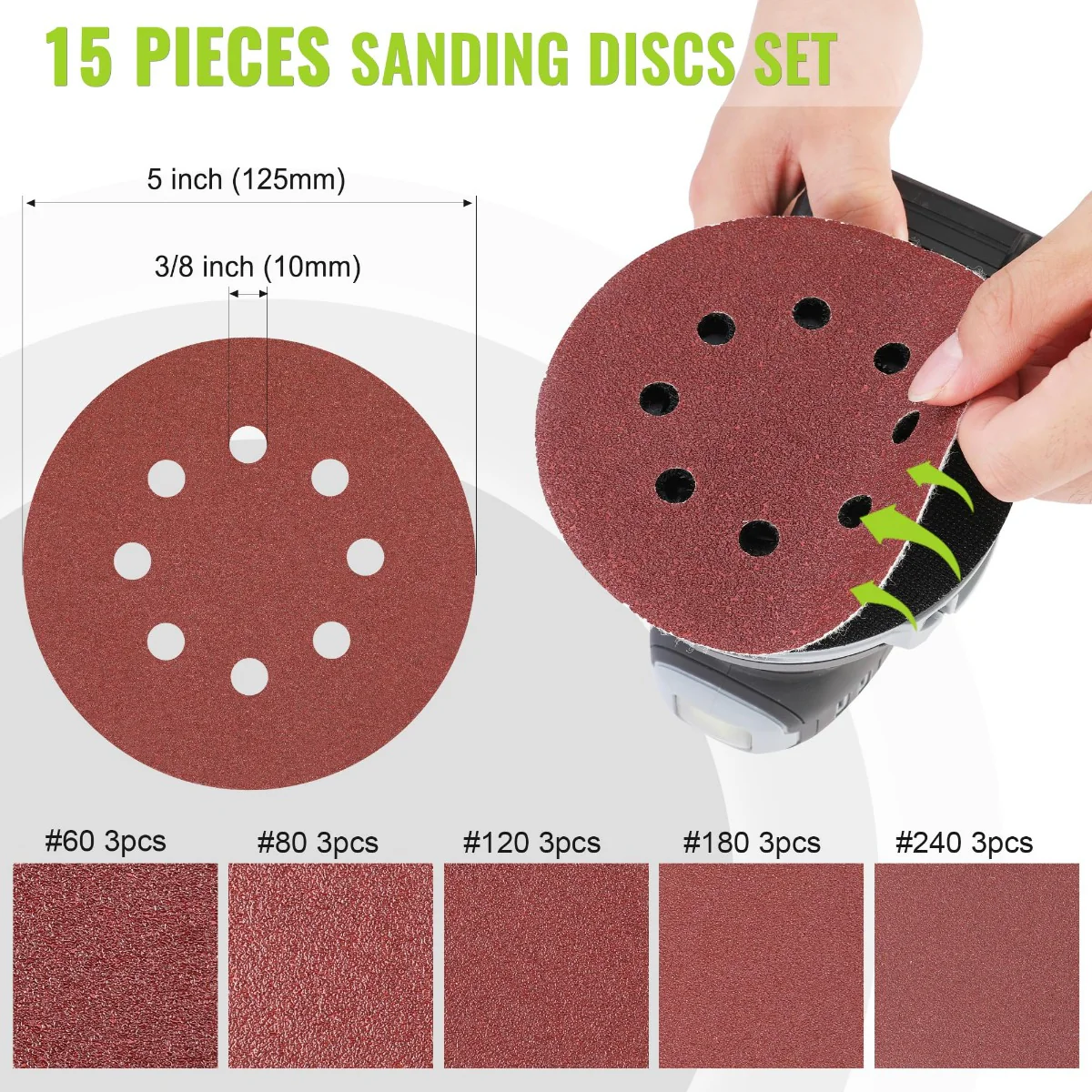 WORKPRO Brushless and Cordless 20V 5in Electric Orbit Sander - Image 9