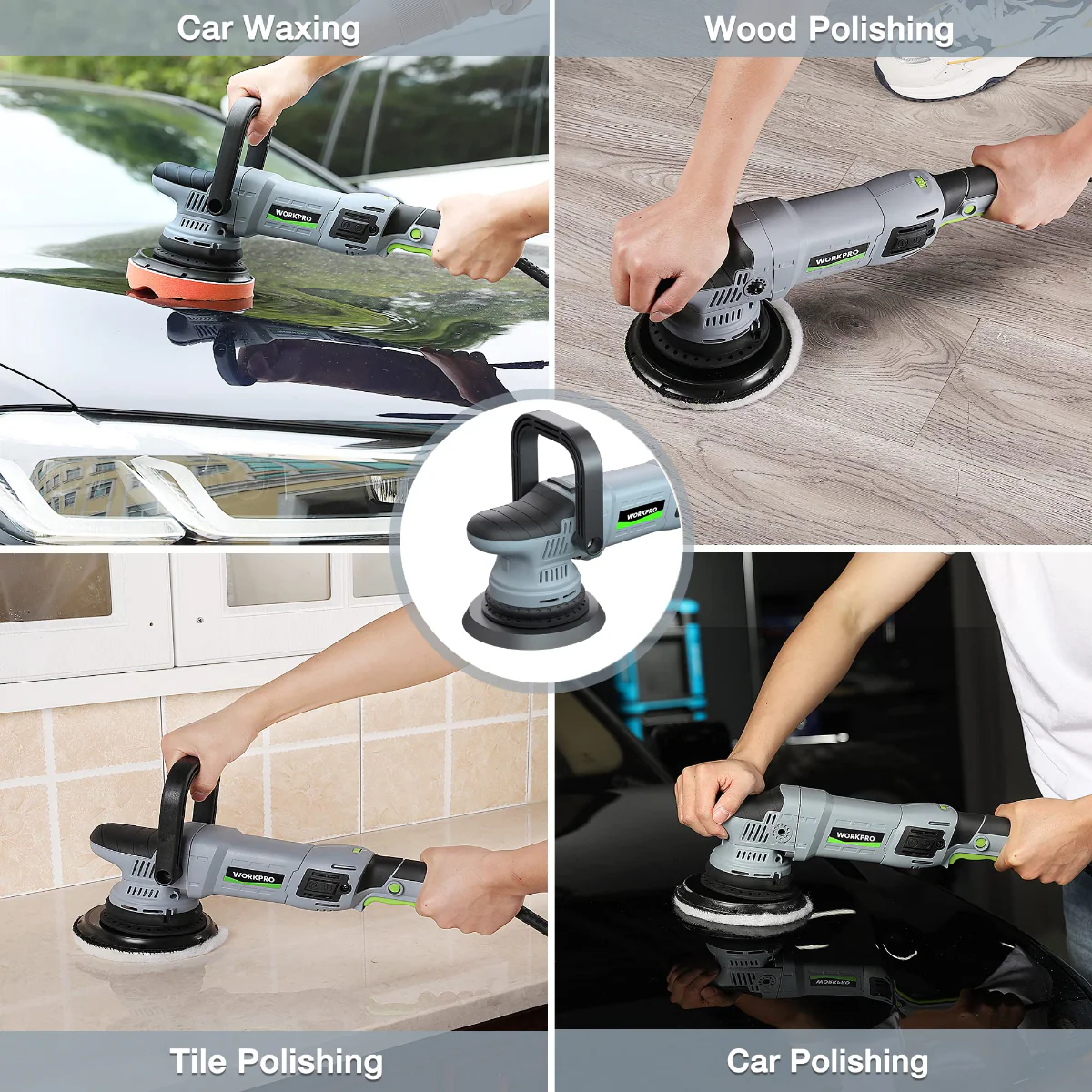 WORKPRO Buffer Polisher, 6-inch 1080W Dual Action Random Orbital Polish Kit - Image 5
