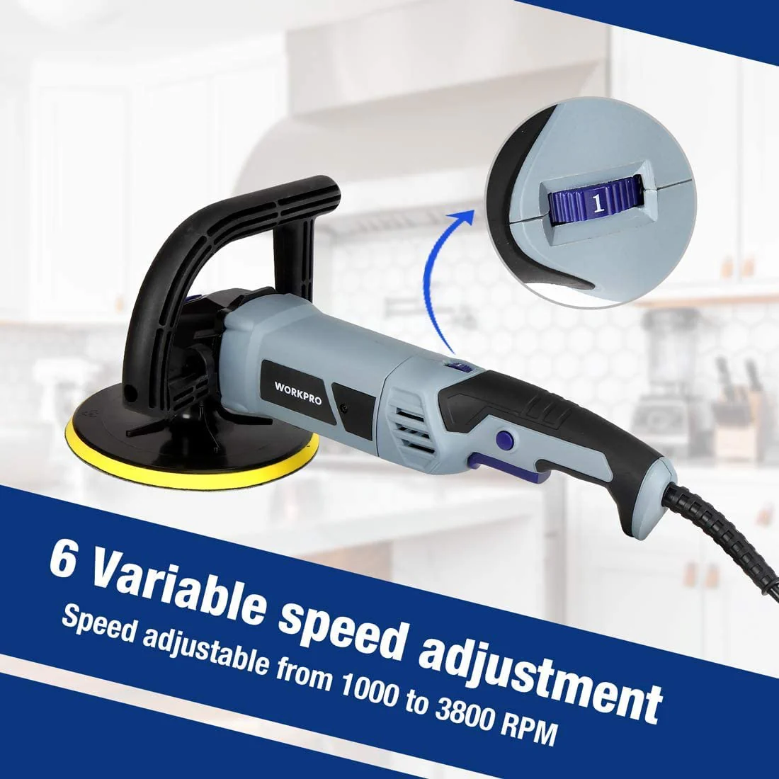 WORKPRO Detachable Handle Buffer Polisher with Accessories - Image 6