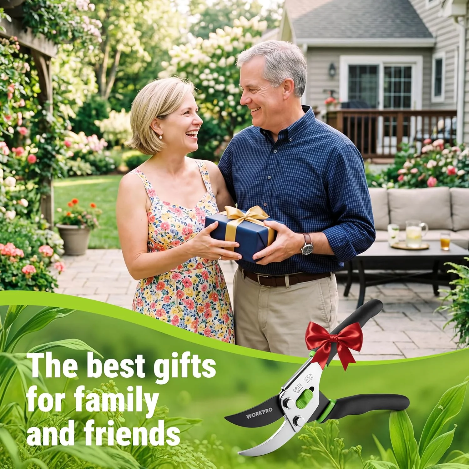 WORKPRO Bypass Pruning Shears, 8.5" Hand Pruner with Non-Slip Grip Handle, Garden Clippers with High Carbon Steel for Branches, Flowers, Fruits, Plants, Bonsai, Gardening Gifts for Women Men - Image 9