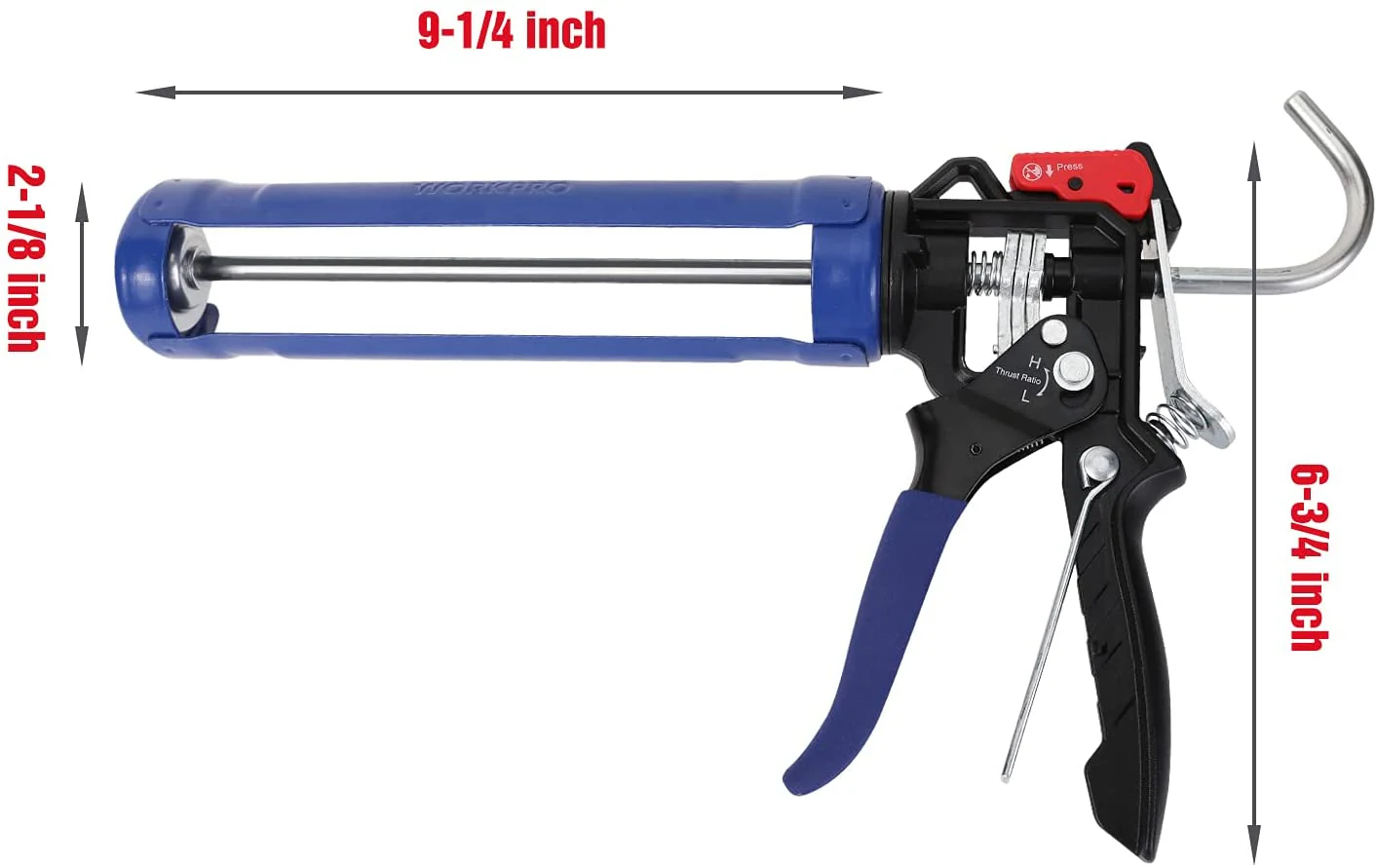 WORKPRO Adjustable Thrust Ratio Caulking Gun for Standard Caulk tubes - Image 5