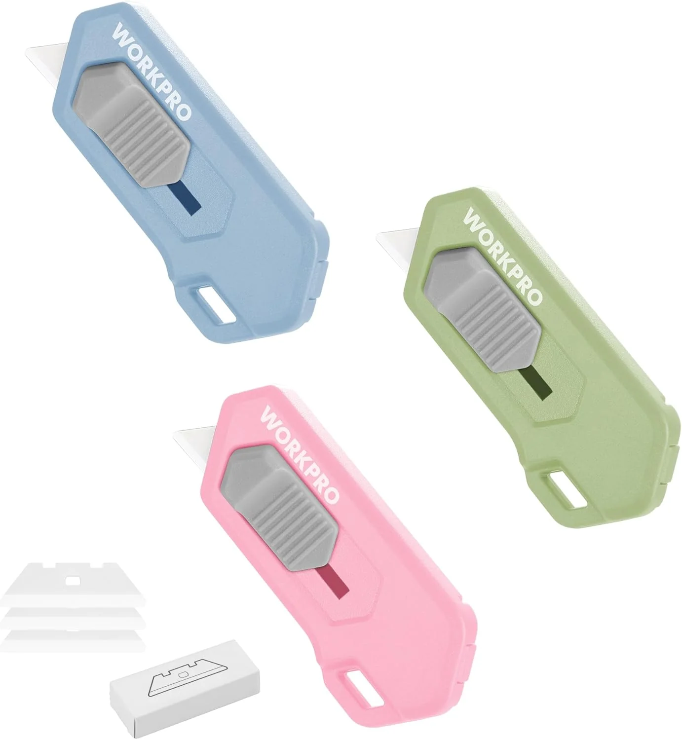 WORKPRO Ceramic Small Safety Box Cutter, Automatic Rebound Mini Letter Opener, Quick Change Retractable Blade Razor Knife, with Extra Blades - Image 9