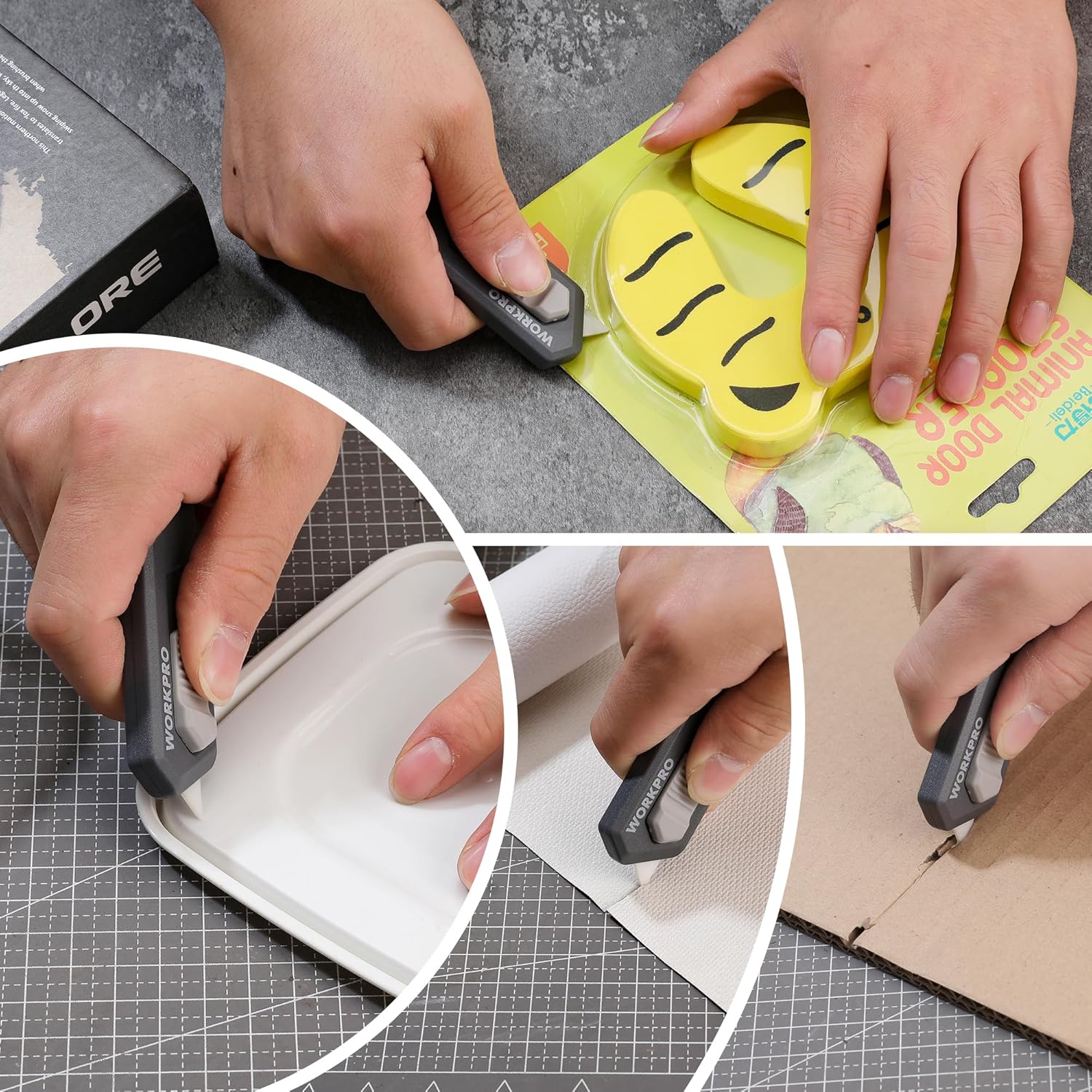 WORKPRO Ceramic Small Safety Box Cutter, Automatic Rebound Mini Letter Opener, Quick Change Retractable Blade Razor Knife, with Extra Blades - Image 8