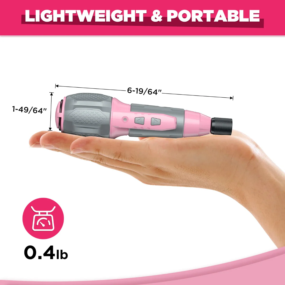 WORKPRO Cordless 4V USB Rechargeable Lithium-ion Battery Screwdriver Kit - Pink Ribbon - Image 8