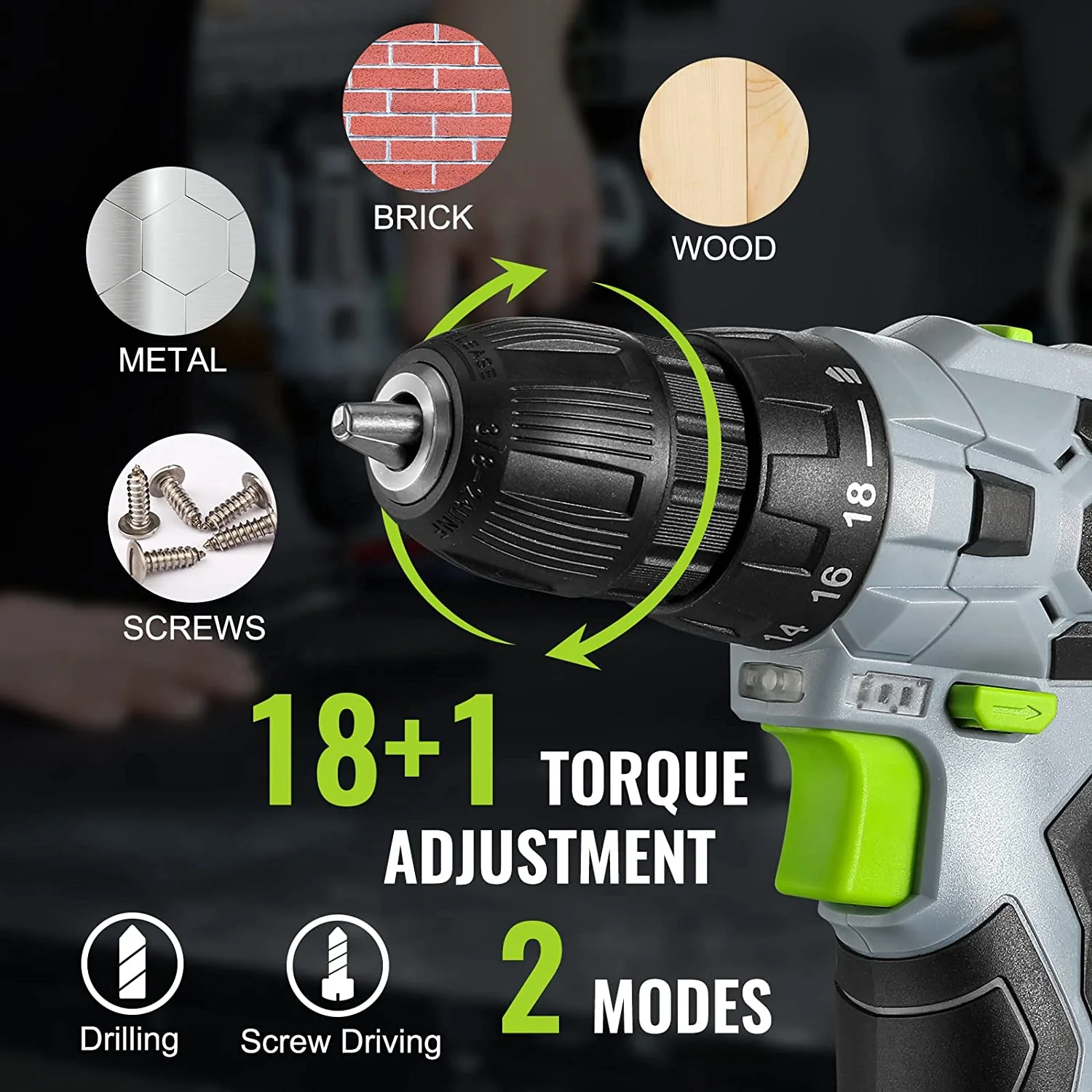 WORKPRO 12V Electric Cordless Drill Driver Kit 3/8" Keyless Chuck, Charger and Storage Bag Included - Image 4