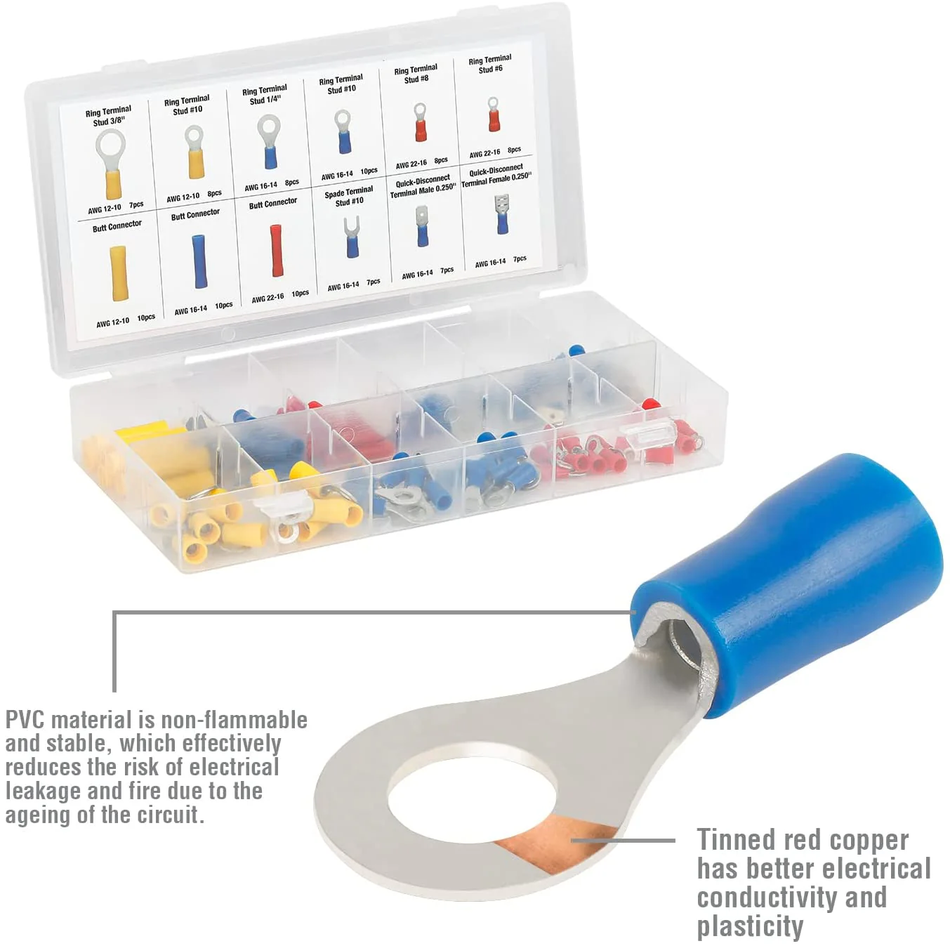 WORKPRO Crimping Tool Kit with 100 Pcs Terminal Connector - Image 6