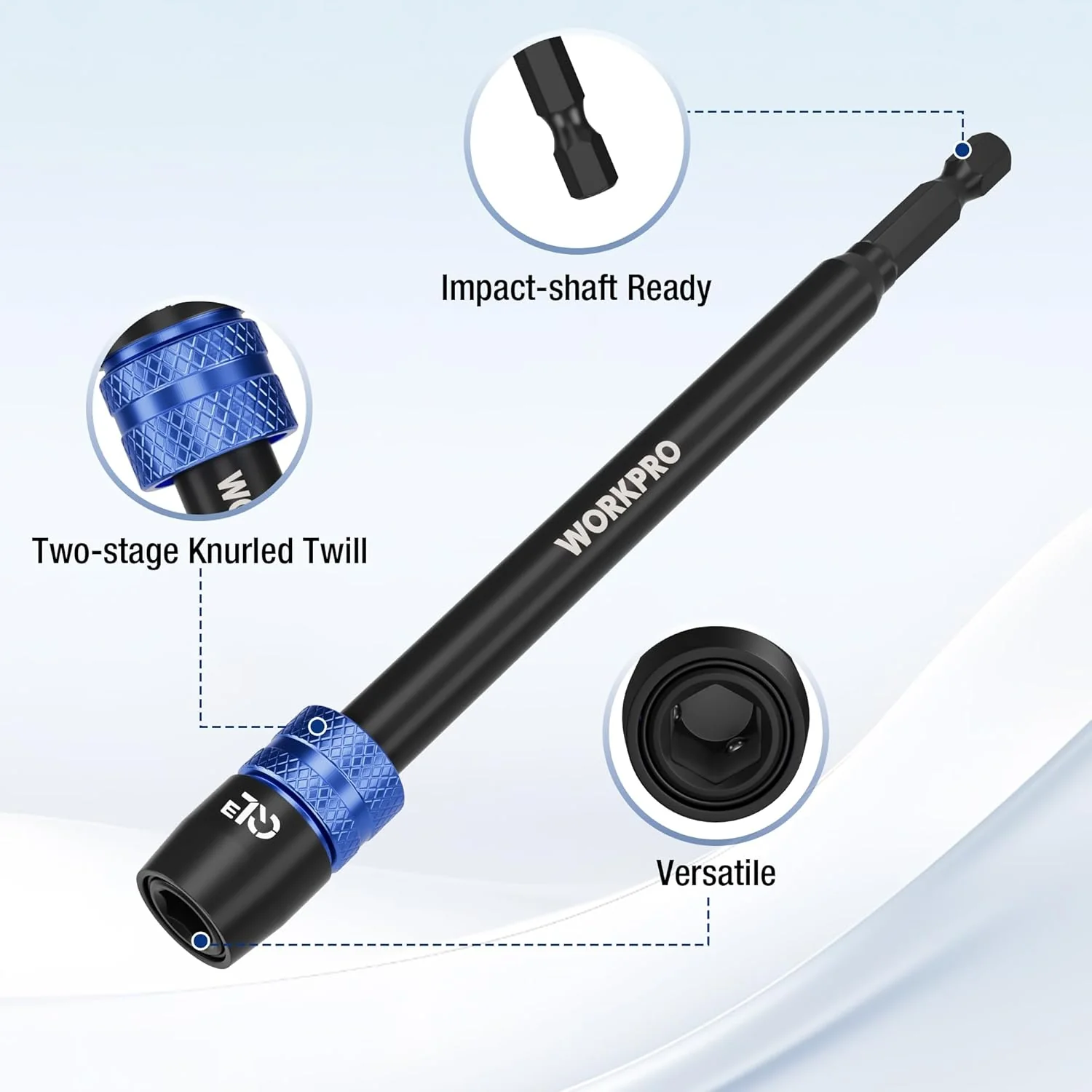 WORKPRO Drill Bit Extension, 6" Drill Screwdriver Bit Holder for Impact Driver Bits, 1/4 Inch Hex Shank Quick Release Extension Adapter, Ideal for Nuts, Drills and Socket Driver Adapters - Image 5