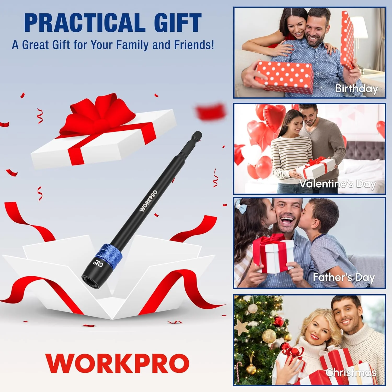 WORKPRO Drill Bit Extension, 6" Drill Screwdriver Bit Holder for Impact Driver Bits, 1/4 Inch Hex Shank Quick Release Extension Adapter, Ideal for Nuts, Drills and Socket Driver Adapters - Image 7