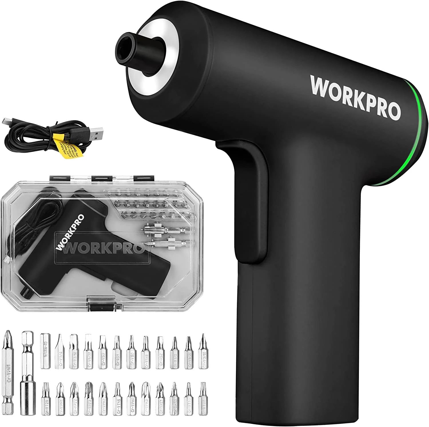 WORKPRO Electric Cordless 4V USB Rechargeable Lithium-ion Battery Screwdriver Set - Pink Ribbon - Image 10