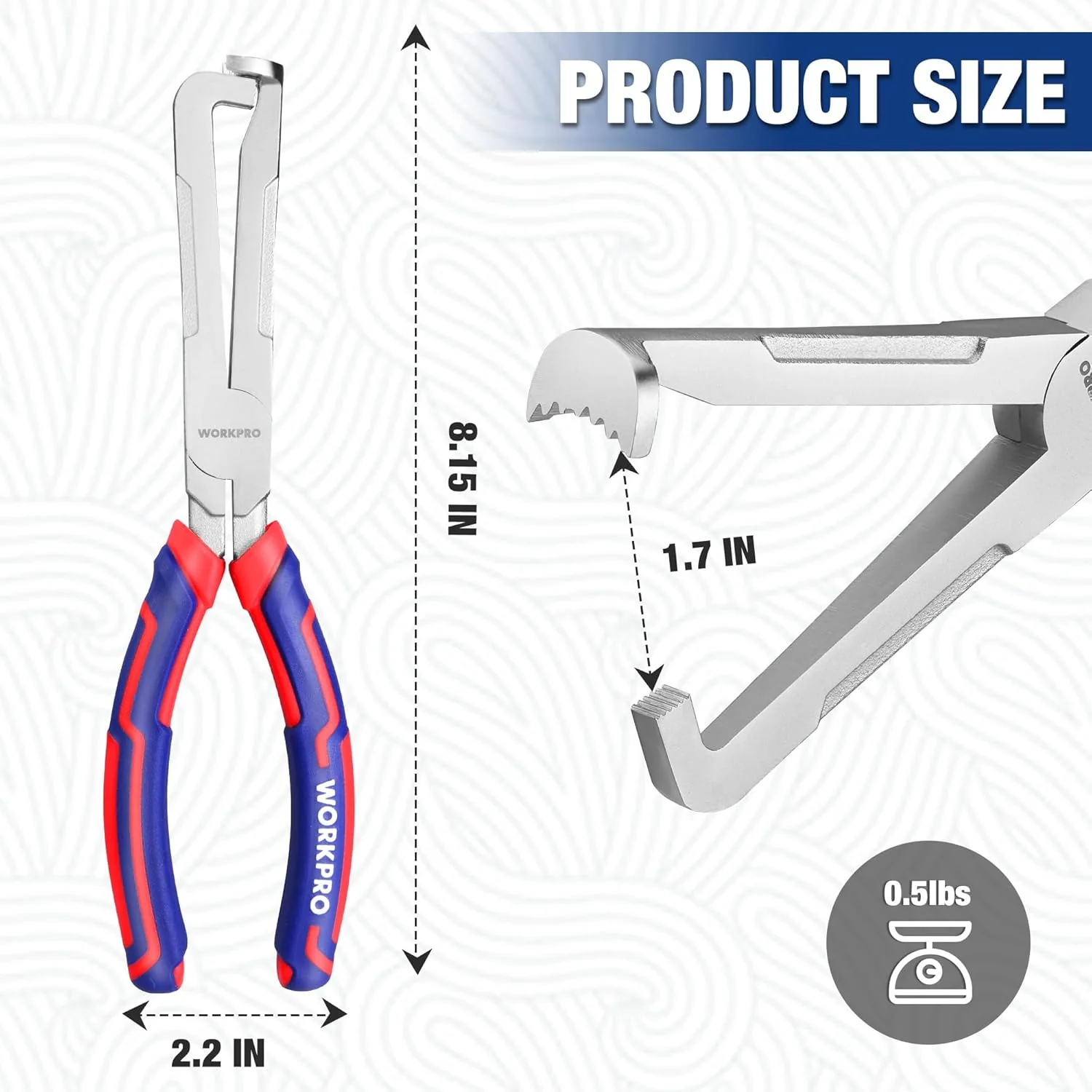 WORKPRO Electrical Disconnect Pliers, 8 Inch Automotive Electrical Connector Pliers with Ergonomic Handle, Fixion Tools Pliers, Automotive Plug Removal Tool for Car Fuel Pump, Spark Plug - Image 8