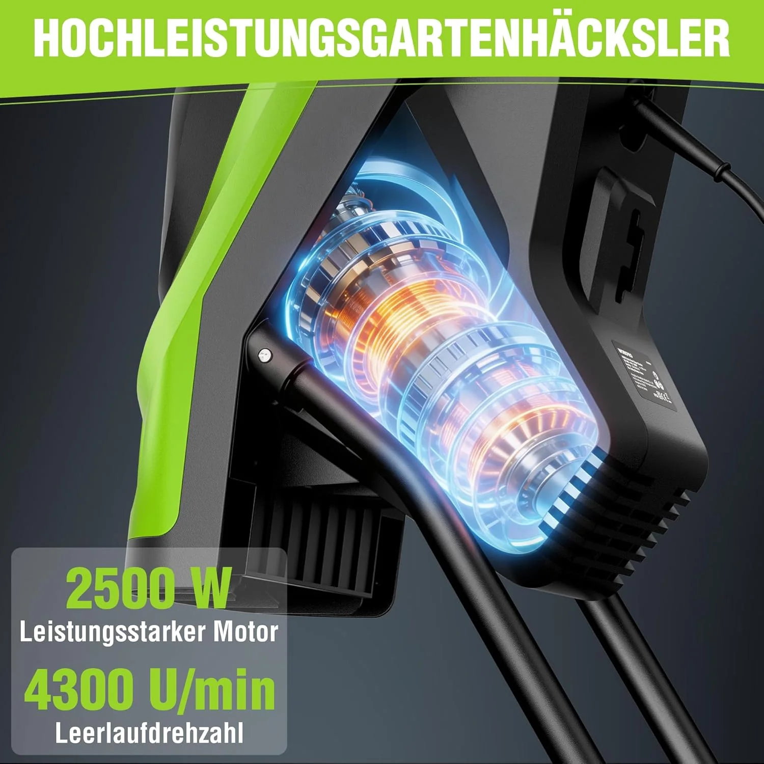 WORKPRO Elektrischer Gartenhäcksler mit Gartenschere - Image 2