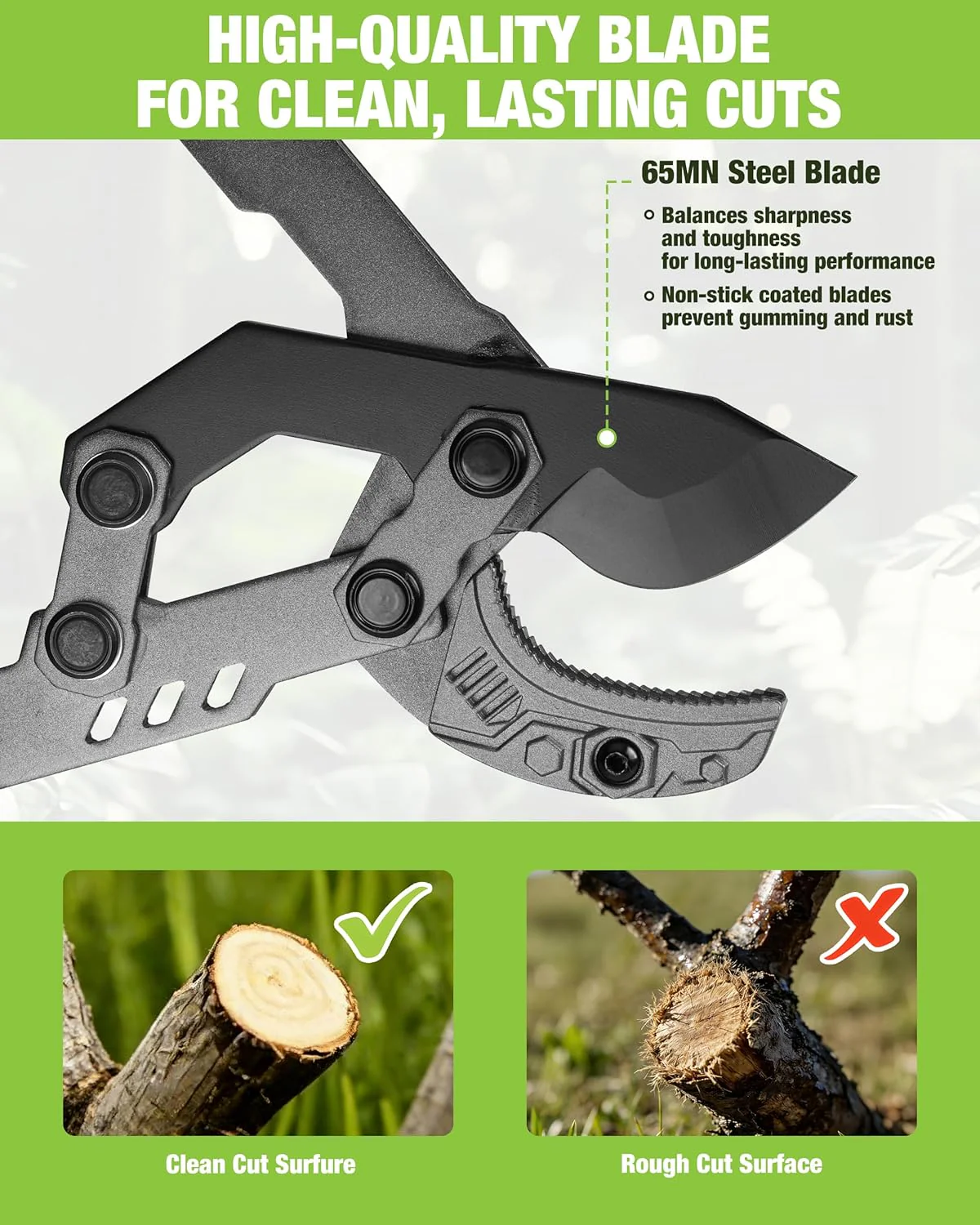 WORKPRO Extendable Anvil Lopper, 26"-33" Branch Cutter with Compound Action | Heavy Duty Tree Trimmer with 2 Inch Cutting Capacity, Garden Lopper with Telescopic Handles for Garden Farm Orchard - Image 5