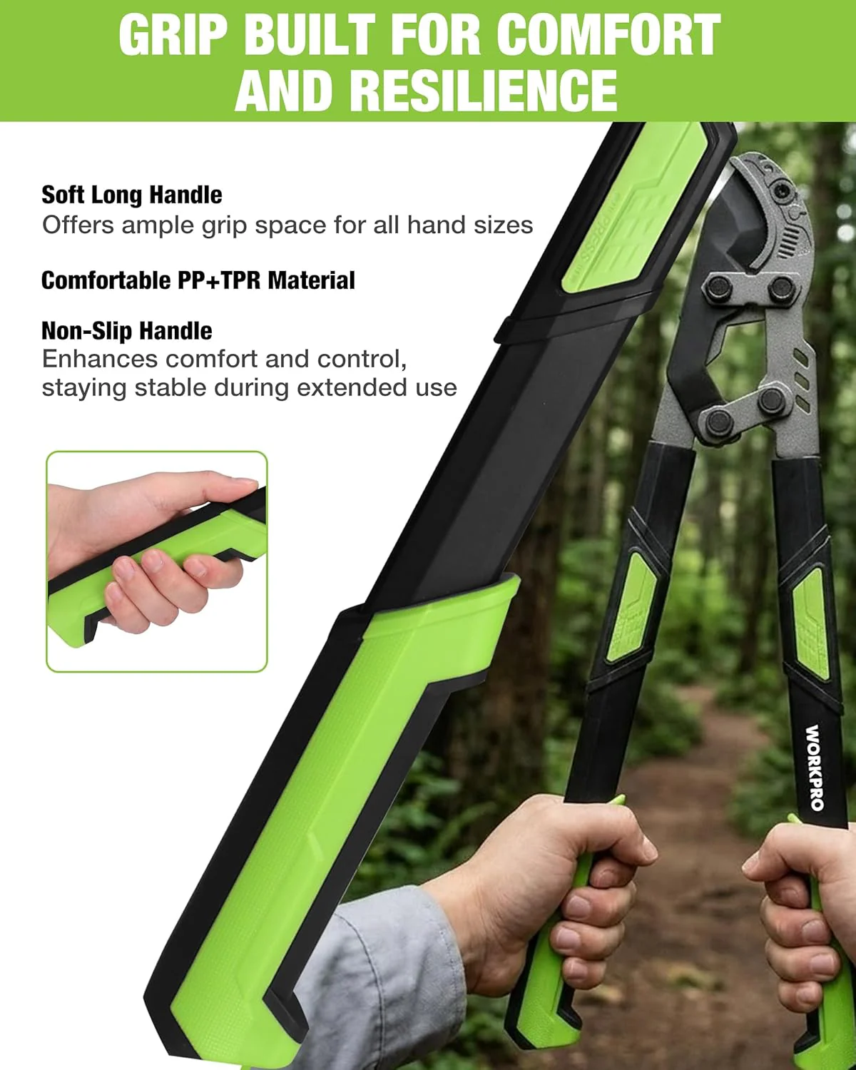WORKPRO Extendable Anvil Lopper, 26"-33" Branch Cutter with Compound Action | Heavy Duty Tree Trimmer with 2 Inch Cutting Capacity, Garden Lopper with Telescopic Handles for Garden Farm Orchard - Image 8