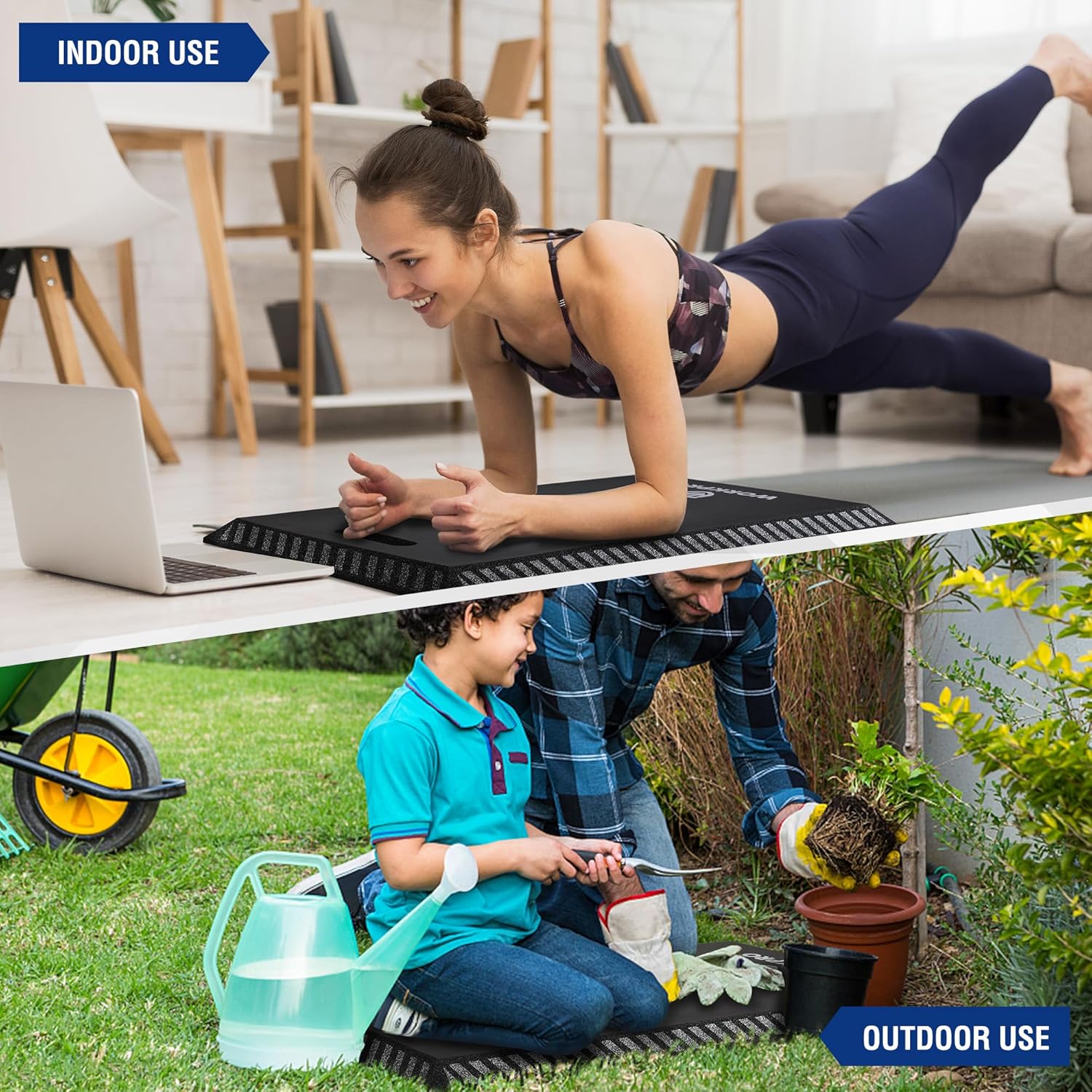 WORKPRO Extra Thick Kneeling Pad, Black, 28 x 16 x 1.2in | Soft NBR Foam Knee Cushioning, Extra Large Foam Kneeler Mat, For Auto-Repair, Gardening, Workout Supplies - Image 2